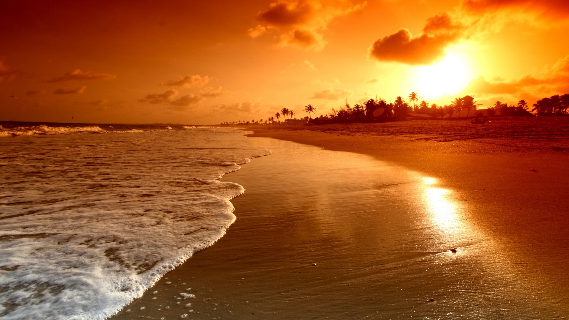 Beach Sunset Wallpaper Picture - Beauty Of Sea Beach , HD Wallpaper & Backgrounds