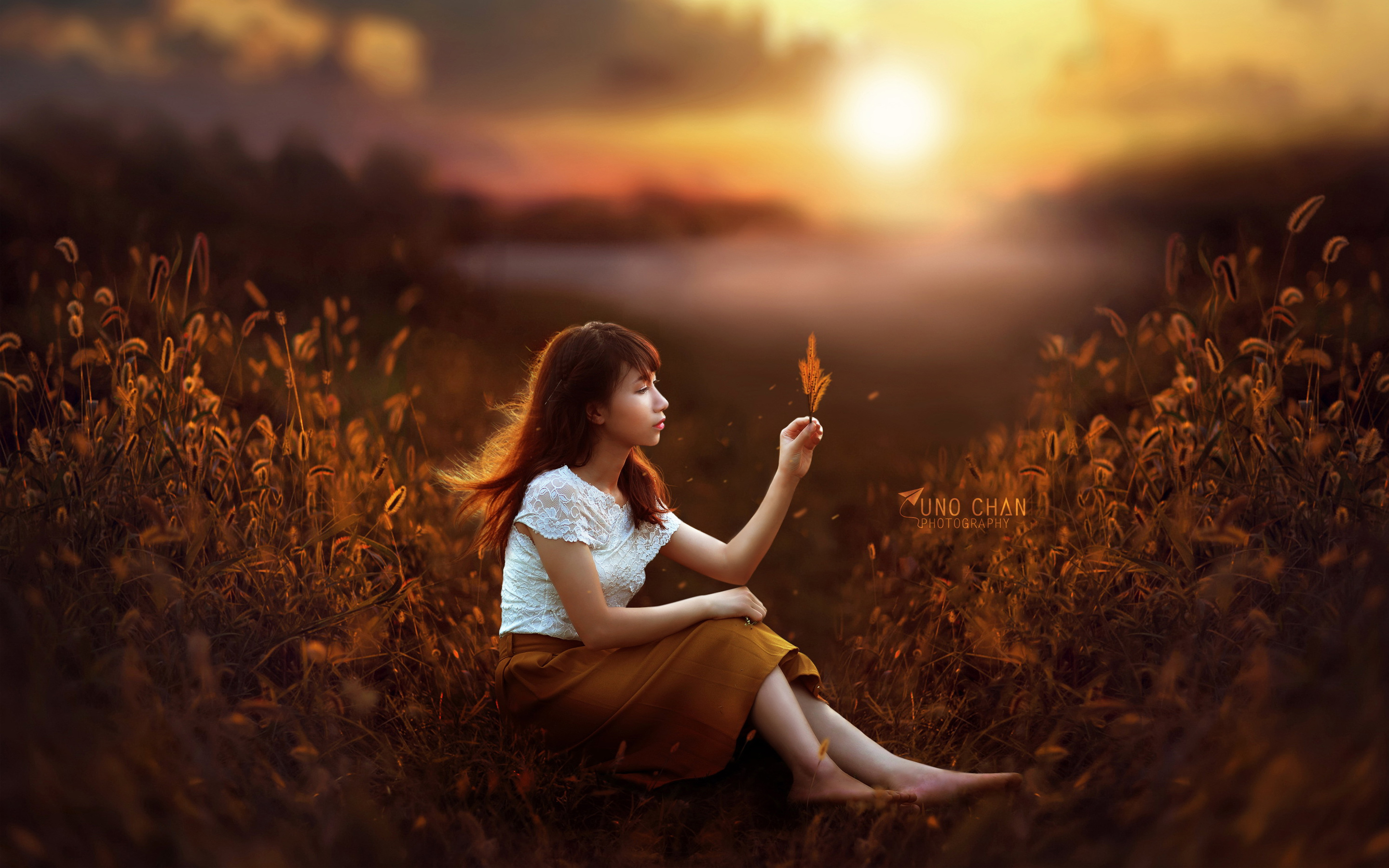 Sunset Girl Fantasy , HD Wallpaper & Backgrounds
