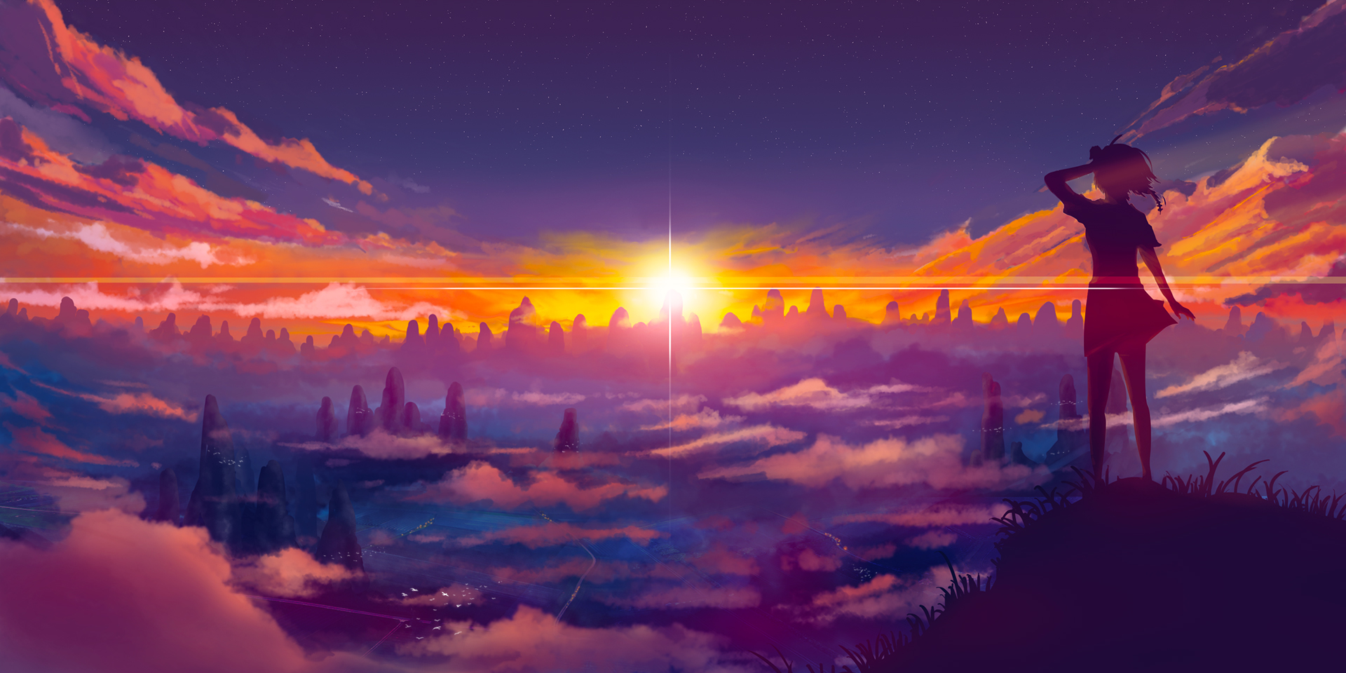 Sunset Girl Wallpaper - Illenium Afterlife , HD Wallpaper & Backgrounds