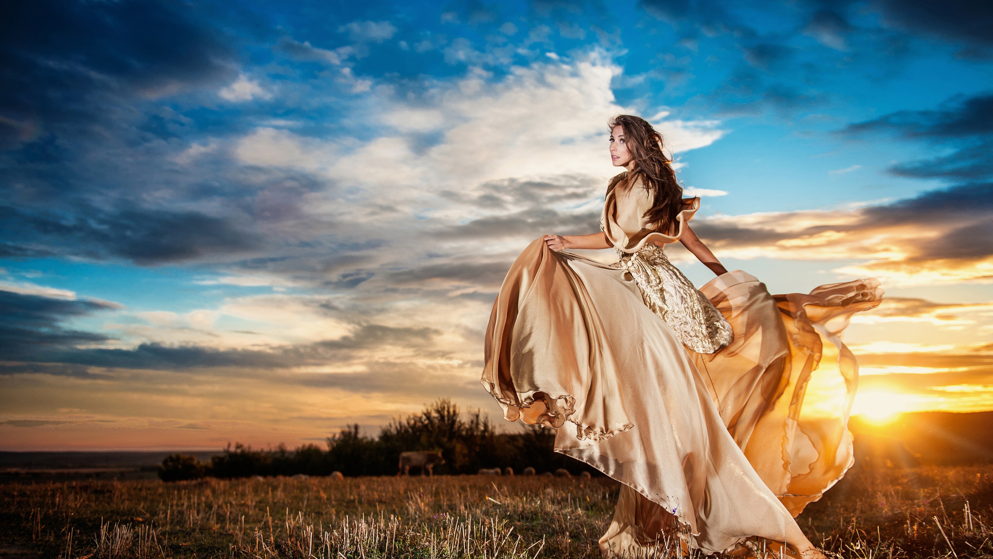 Download This Wallpaper - Фото Природа И Девушка , HD Wallpaper & Backgrounds