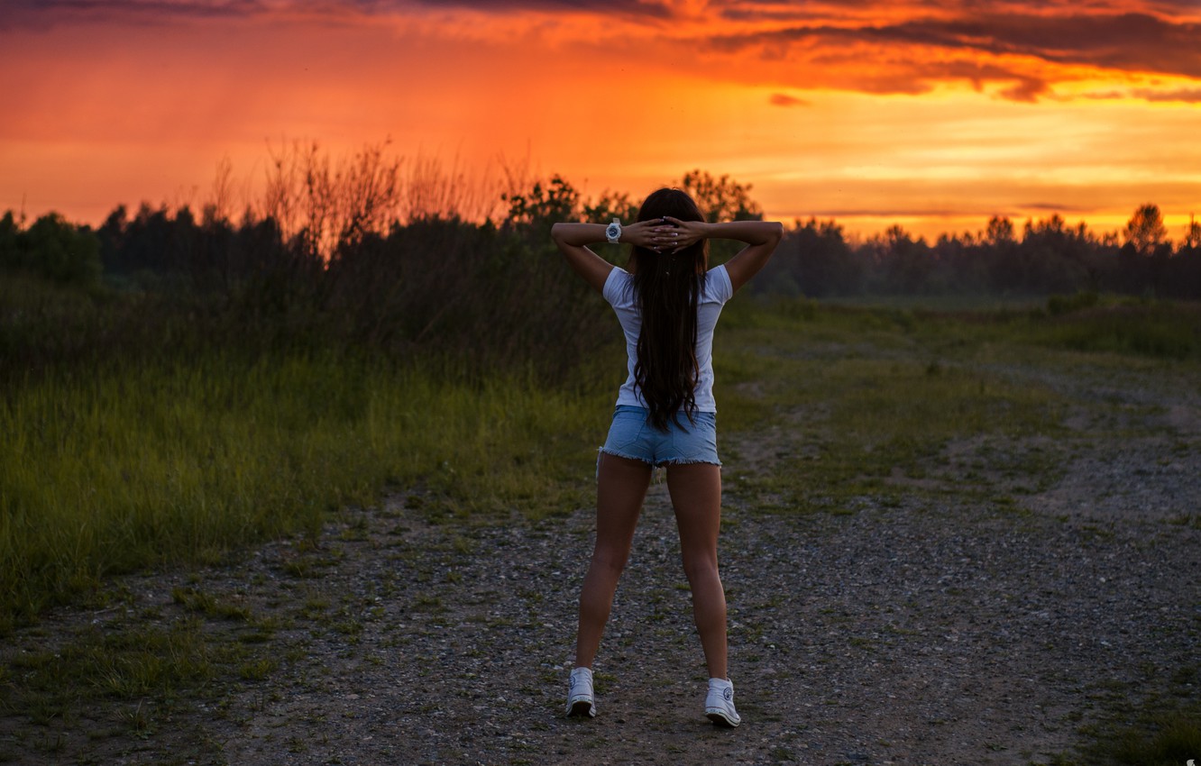 Photo Wallpaper The Sky, Sunset, Girl, Ass, Figure, - Puretrance The Best Uplifting Trance Mix 2018 3 , HD Wallpaper & Backgrounds