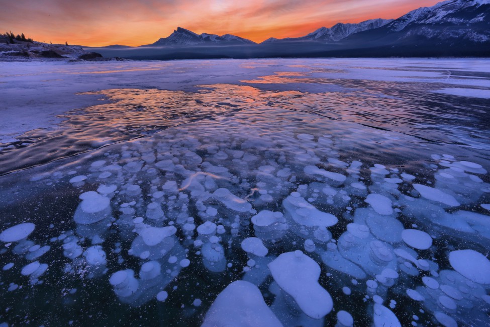 Lake Ice Snow Winter Sunset Horizon - 阿寒 湖 アイス バブル , HD Wallpaper & Backgrounds