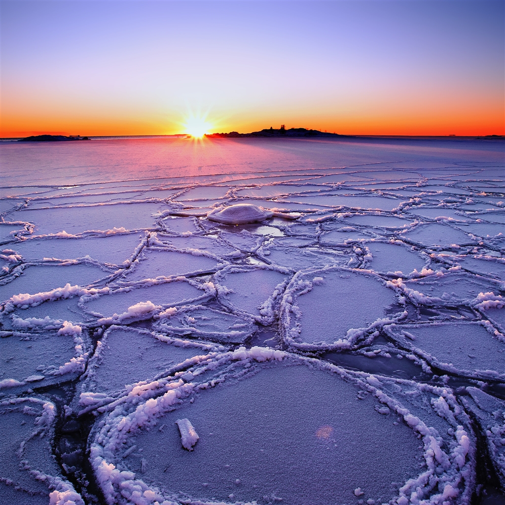 Winter Lake Sunset Ipad Air Wallpaper - Ipad Winter , HD Wallpaper & Backgrounds