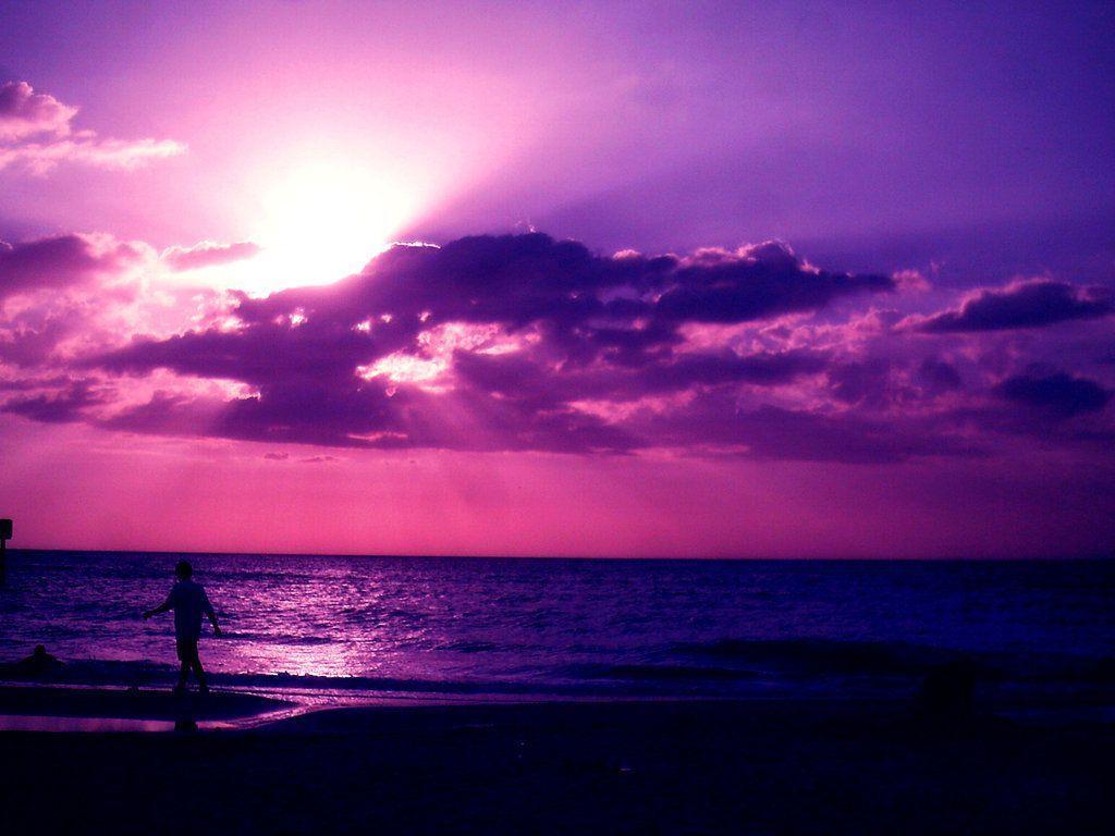 Wallpapers For > Purple Sunset Wallpapers , HD Wallpaper & Backgrounds