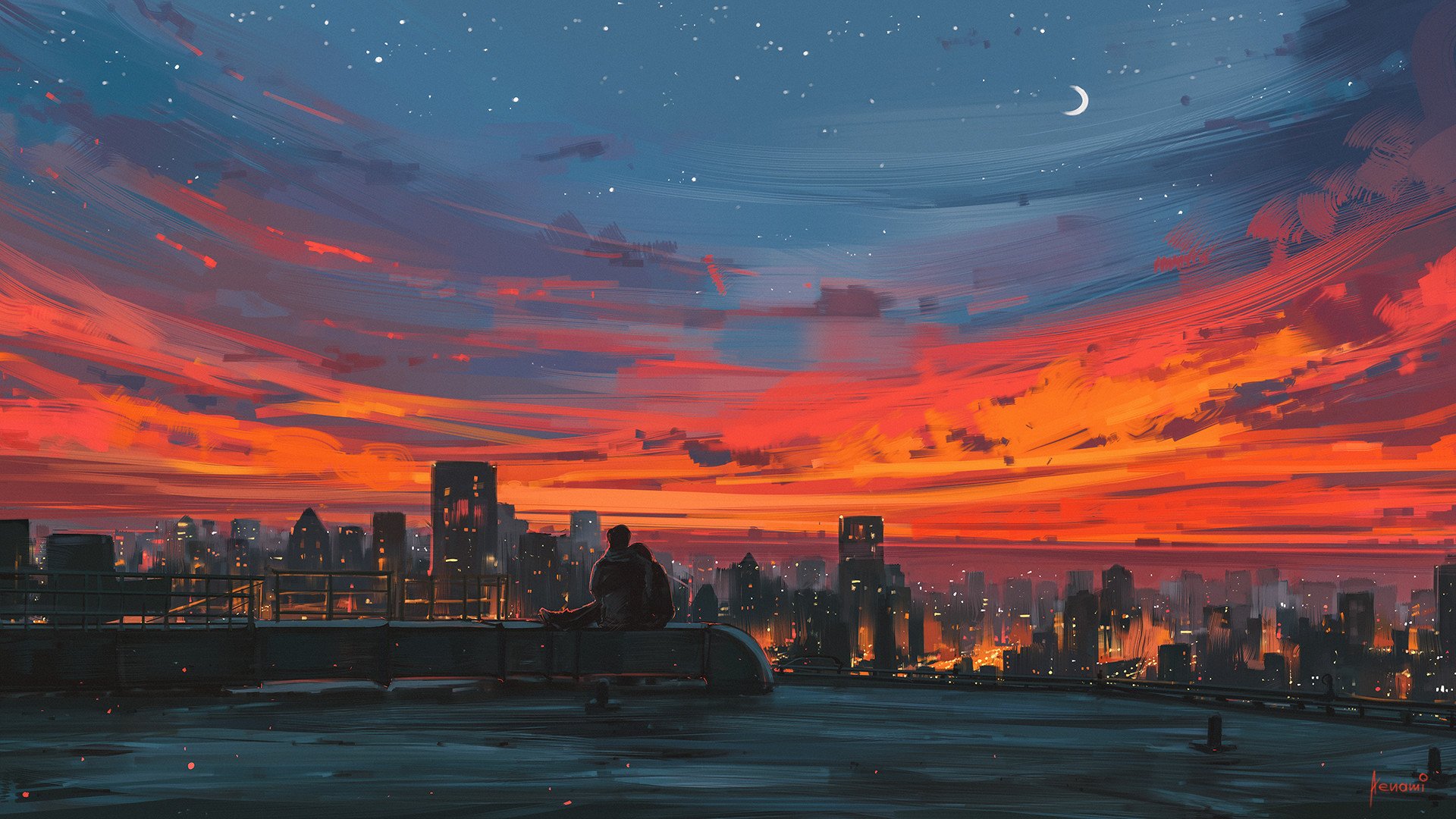 Aenami, Cityscape, Colorful, City, Sunset, Sky Wallpapers - Alena Aenami , HD Wallpaper & Backgrounds