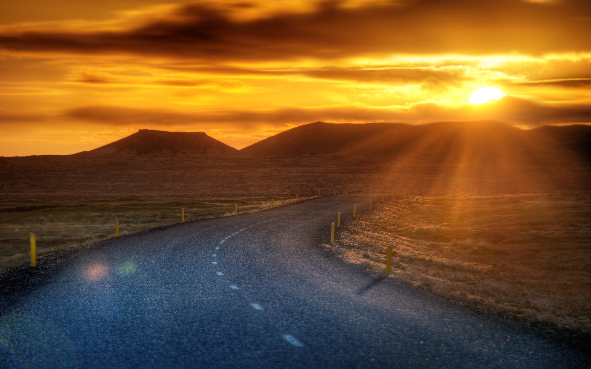 Timeline - Desert Road Sunset , HD Wallpaper & Backgrounds