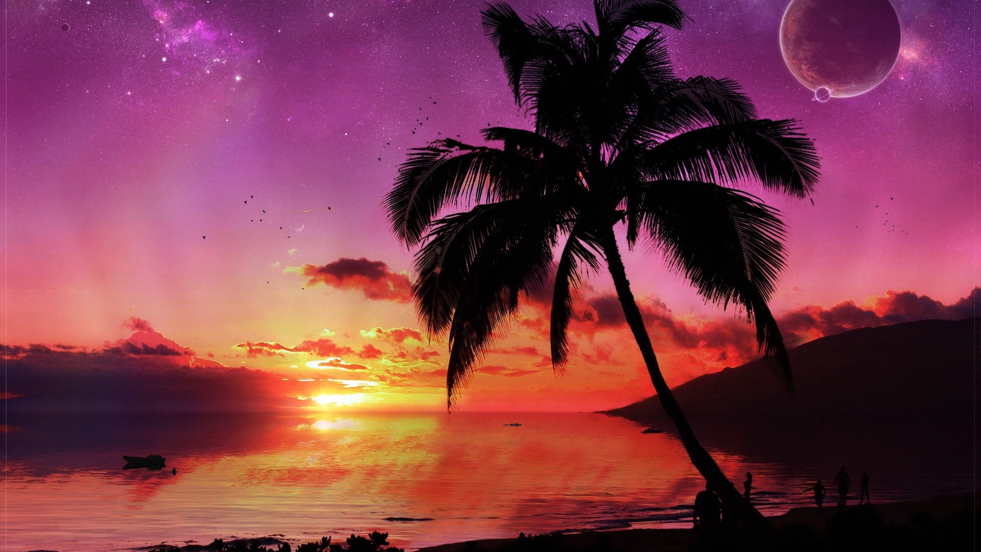 Download - Tropical Beach Paradise Sunset , HD Wallpaper & Backgrounds