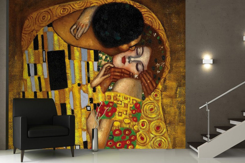 Details About Large Gustav Klimt The Kiss Painting - Gustav Klimt El Beso , HD Wallpaper & Backgrounds