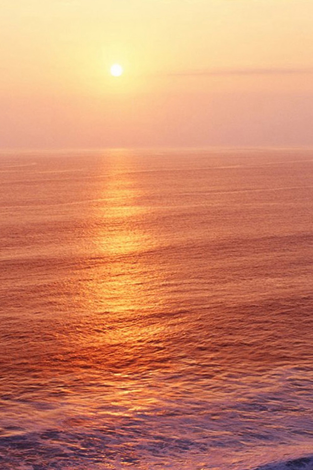 Nature Ocean Sunset Wave Ripple Pure Skyline Iphone - Sunset , HD Wallpaper & Backgrounds