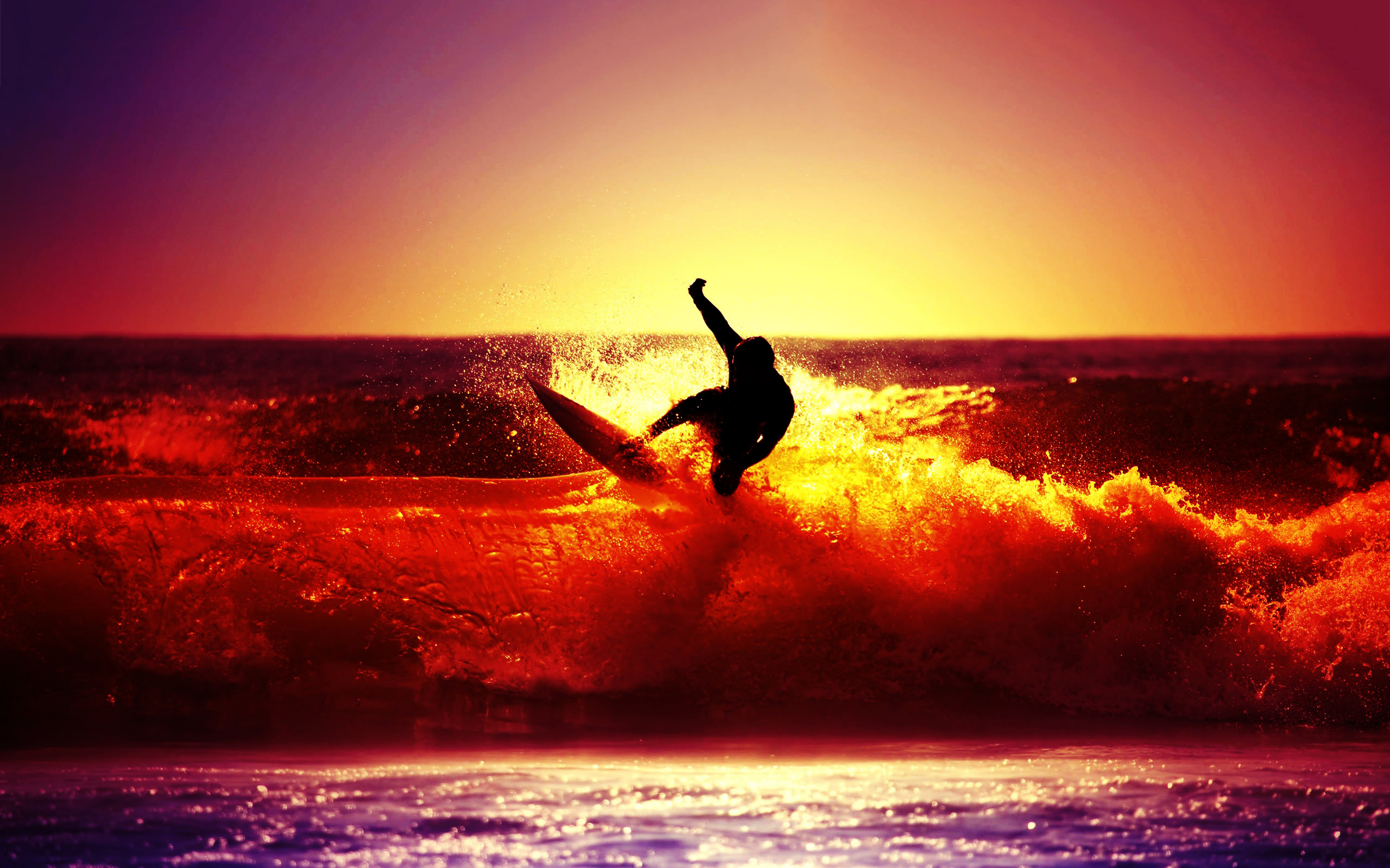 Ocean Sunset Hd Wallpaper - Surfing Sunset , HD Wallpaper & Backgrounds