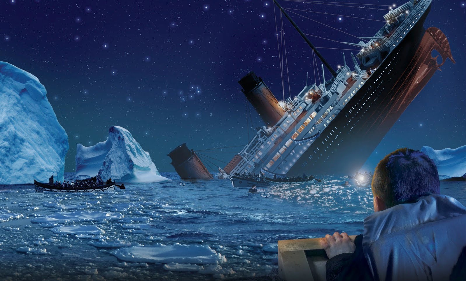 Titanic Wallpaper 3d - People Jumping Off Titanic , HD Wallpaper & Backgrounds