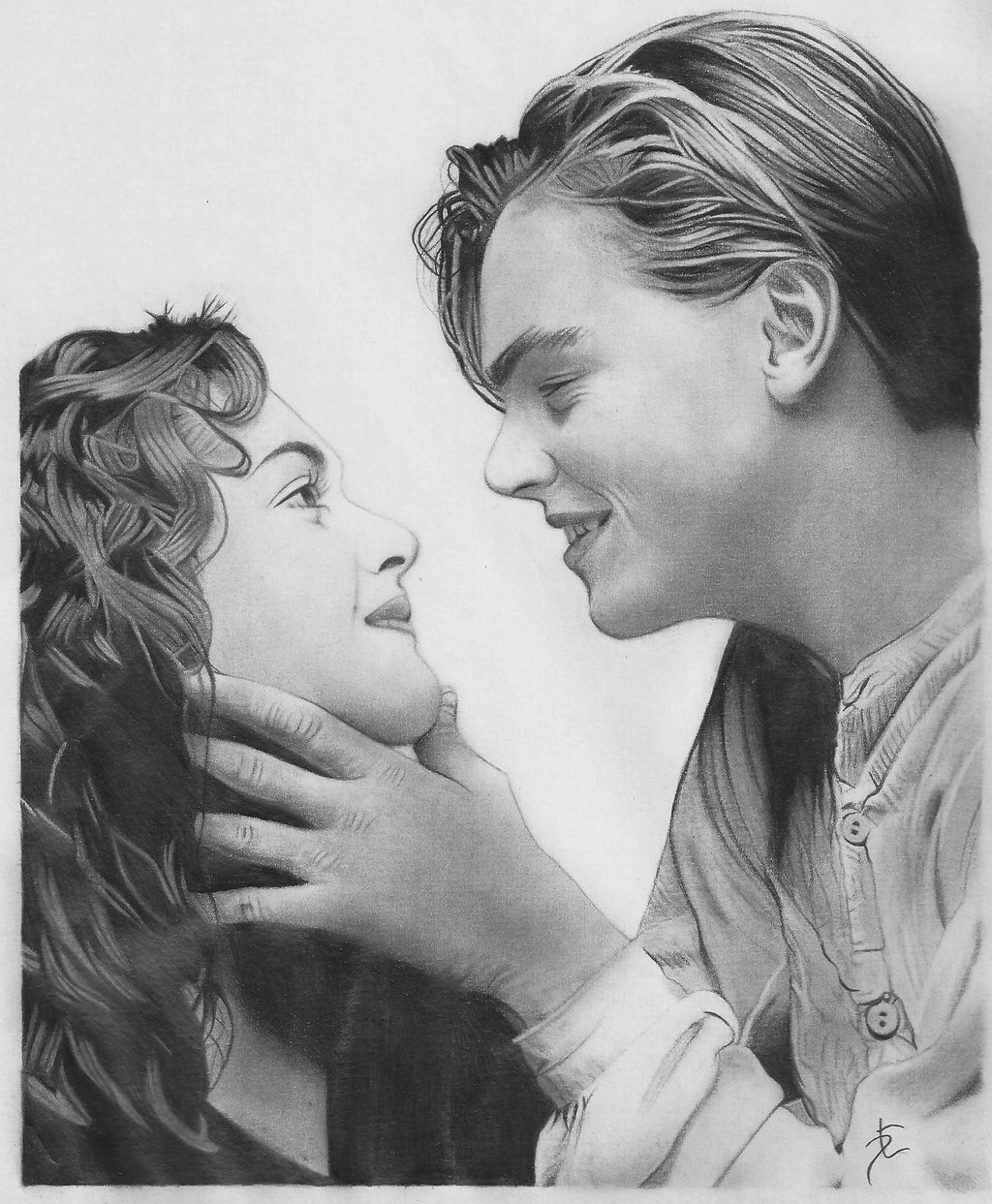 Drawn Titanic Pencil Drawing - Titanic Jack And Rose Sketch , HD Wallpaper & Backgrounds