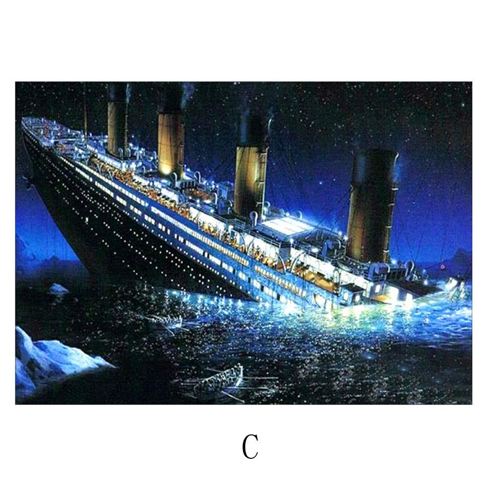 5d Diamond Painting Rhinestone Ocean Titanic Sinking - Titanic In Color Sinking , HD Wallpaper & Backgrounds