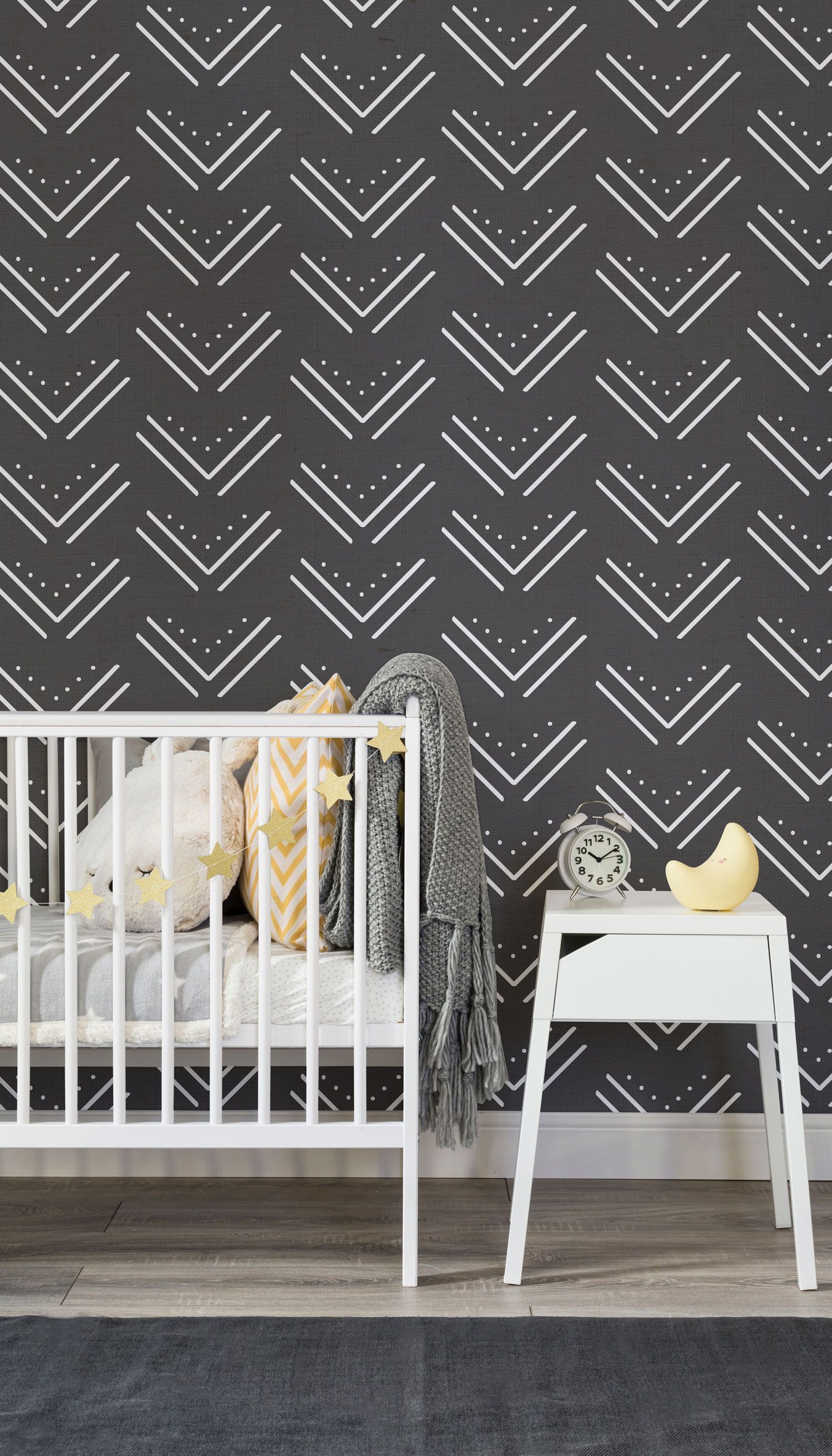 On The Lookout For Nursery Wallpaper Ideas This Tribal-inspired - Teal Wallpaper Room , HD Wallpaper & Backgrounds