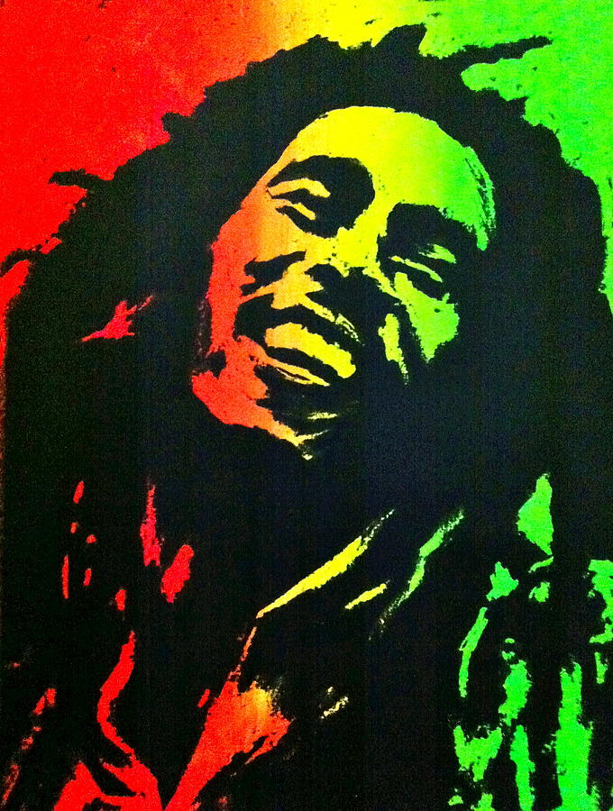 Bob Marley 1 ' - Bob Marley Abstract Painting , HD Wallpaper & Backgrounds