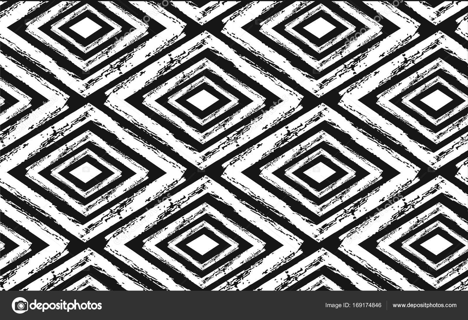 Hand Drawn Seamless Tribal Pattern In Black And White - Black Tribal Pattern , HD Wallpaper & Backgrounds