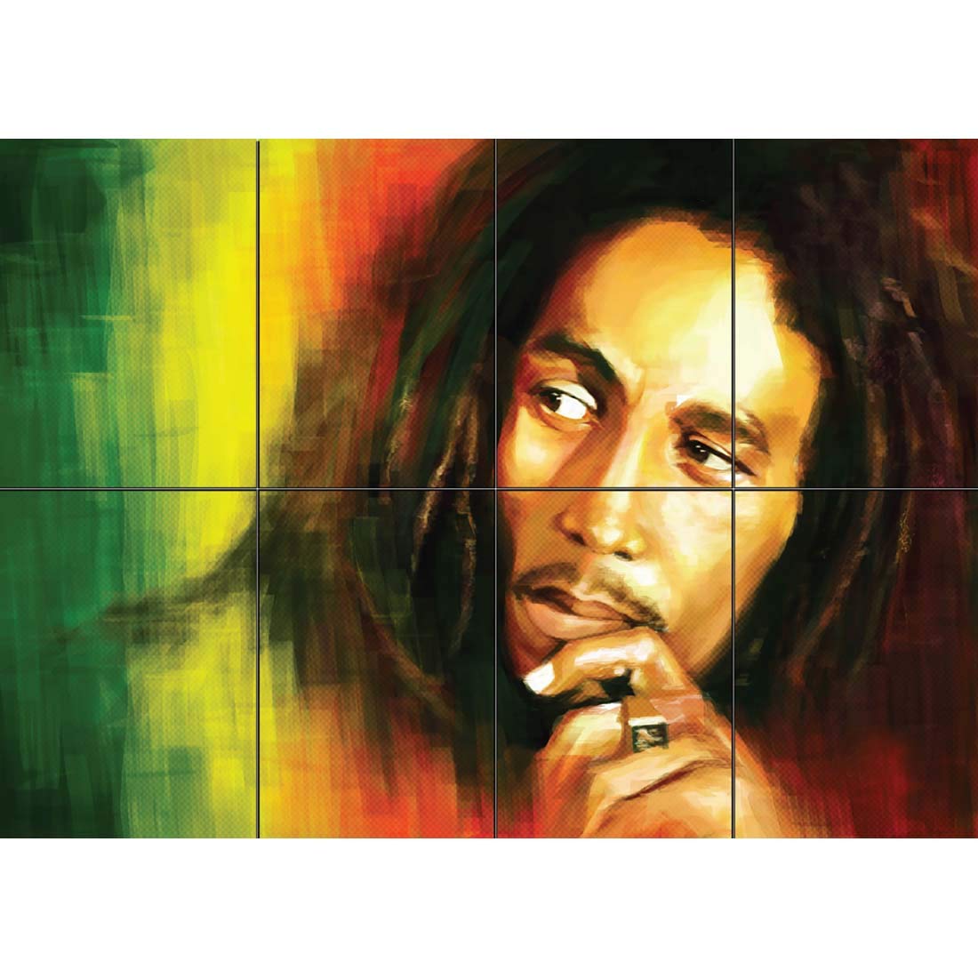 Bob Marley In Rasta Colors Giant Wall Art Poster G430 - Bob Marley , HD Wallpaper & Backgrounds