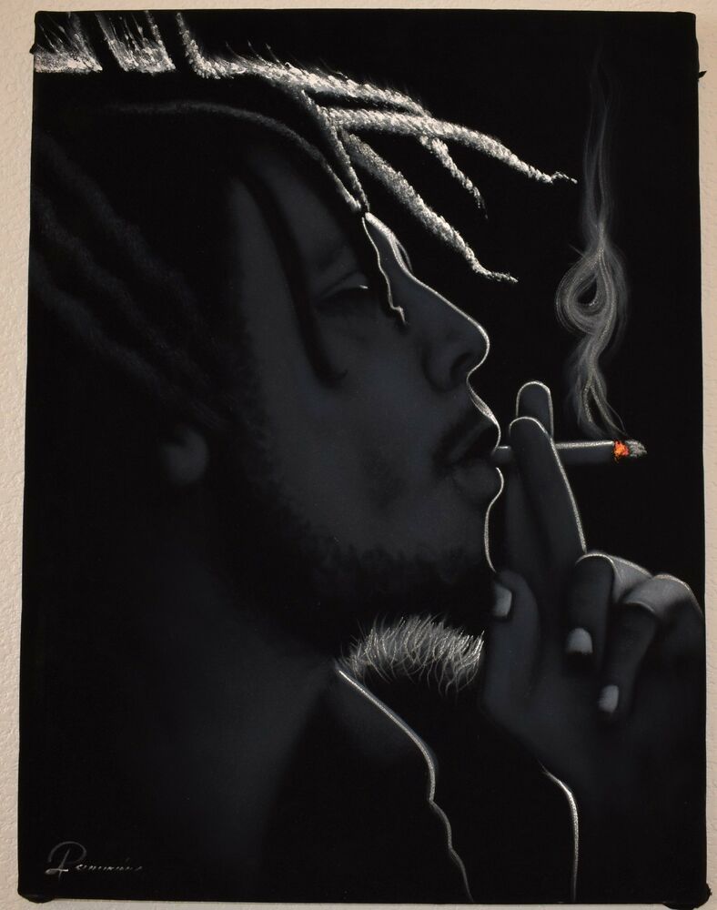 Bob Marley Smoking Black And White Art Painting - Bob Marley Smoking Black And White , HD Wallpaper & Backgrounds