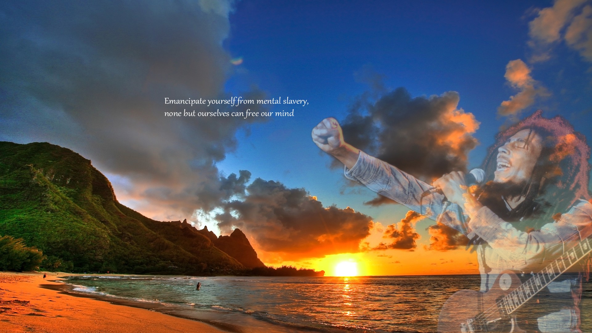 Bob Marley Quotes Wallpaper - Beautiful Hawaii Beach Sunsets , HD Wallpaper & Backgrounds