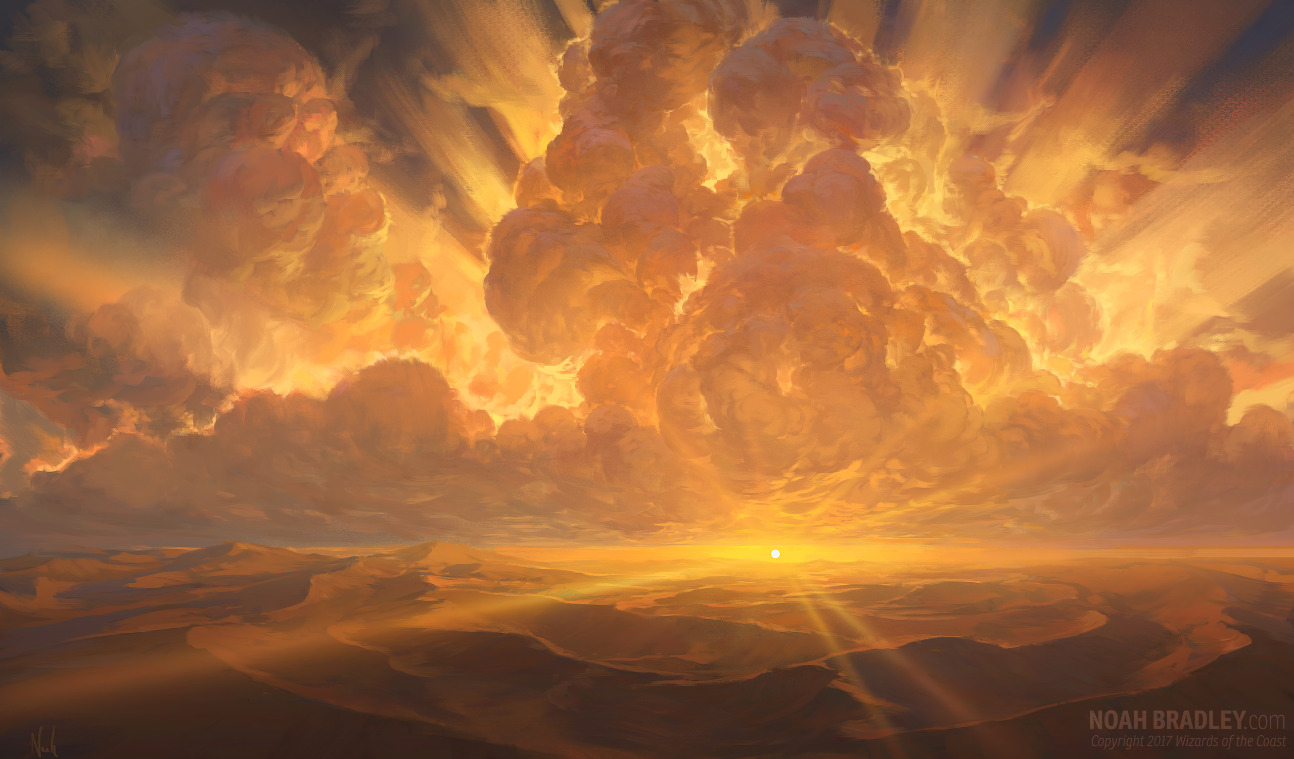 #clouds, #landscape, #noah Bradley, #sun Rays, Wallpaper - Noah Bradley Dusk Dawn , HD Wallpaper & Backgrounds