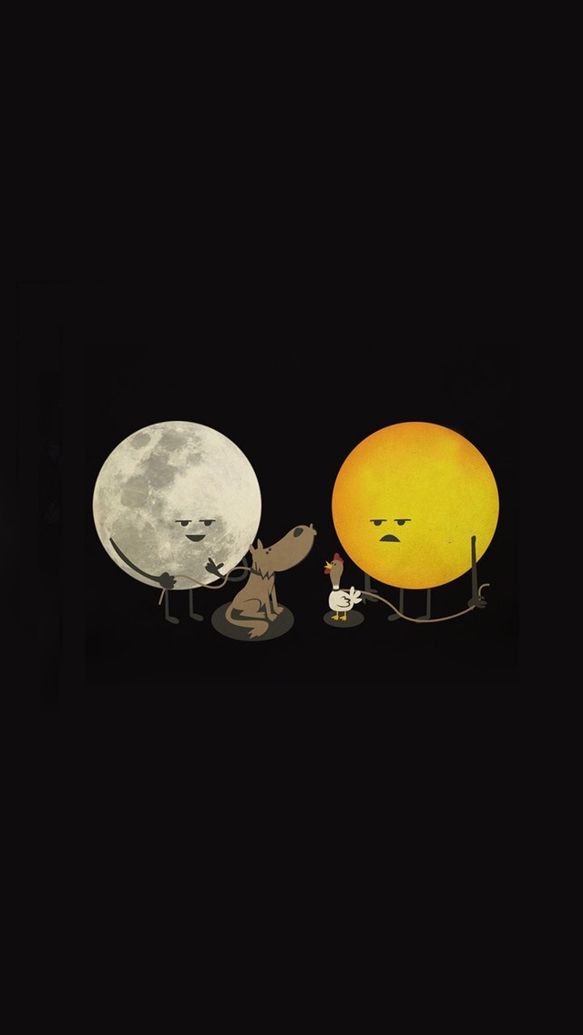 Moon & Sun - Iphone Sun And Moon , HD Wallpaper & Backgrounds