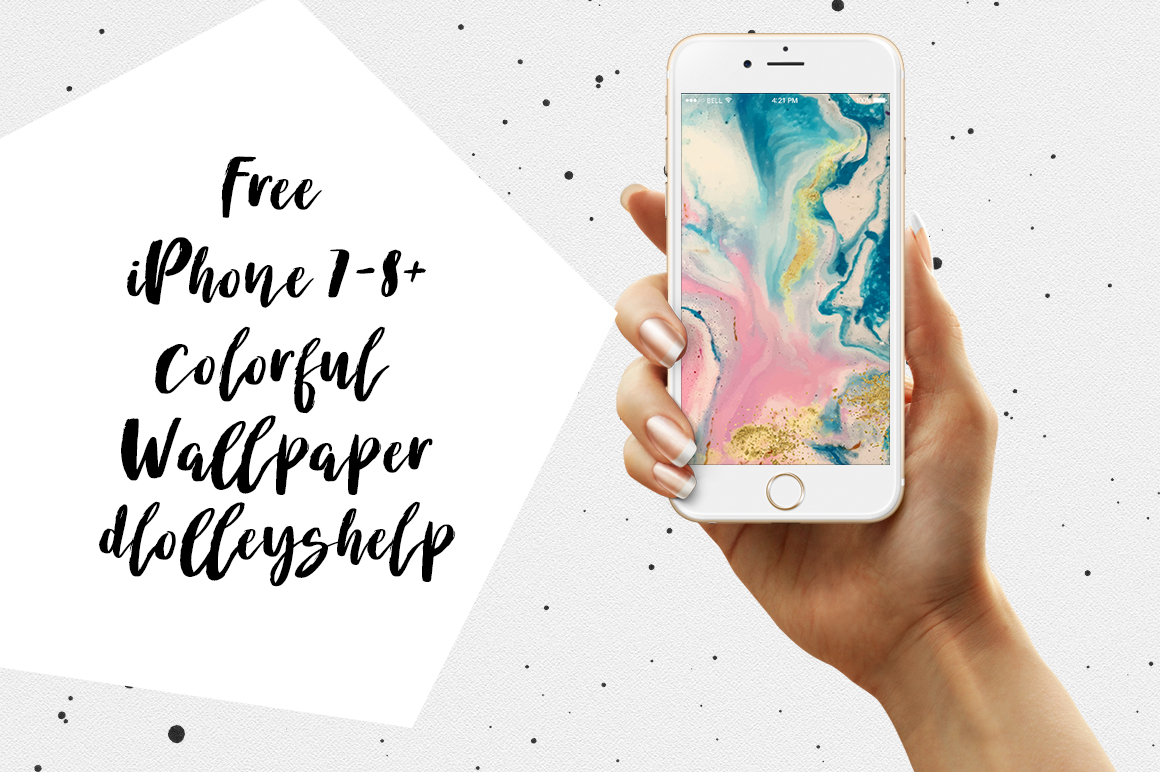 Free Iphone 7-8 Colorful Wallpaper - Iphone Female Hand Png , HD Wallpaper & Backgrounds
