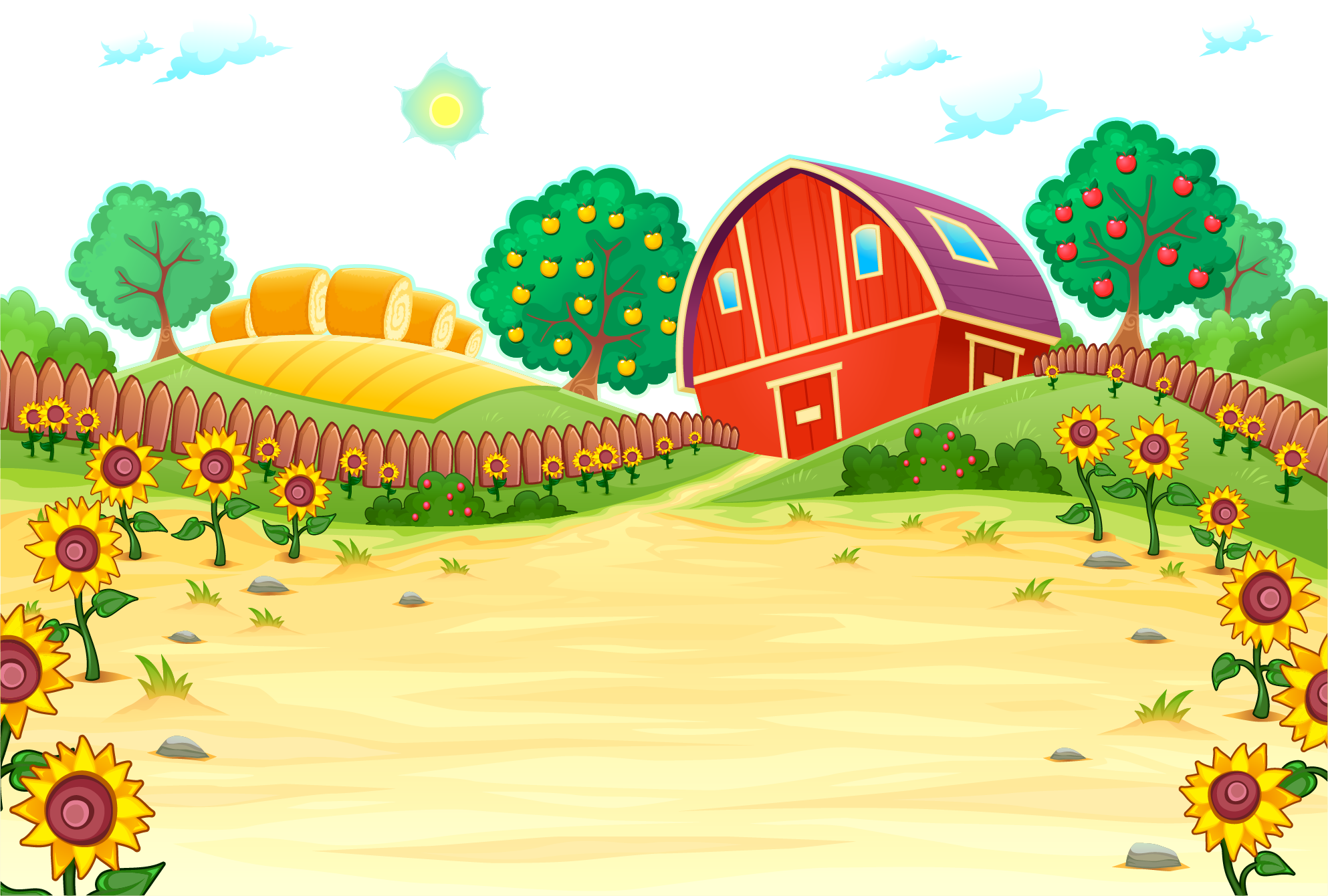 Cartoon Royalty Free - Cartoon Farm Background Png , HD Wallpaper & Backgrounds