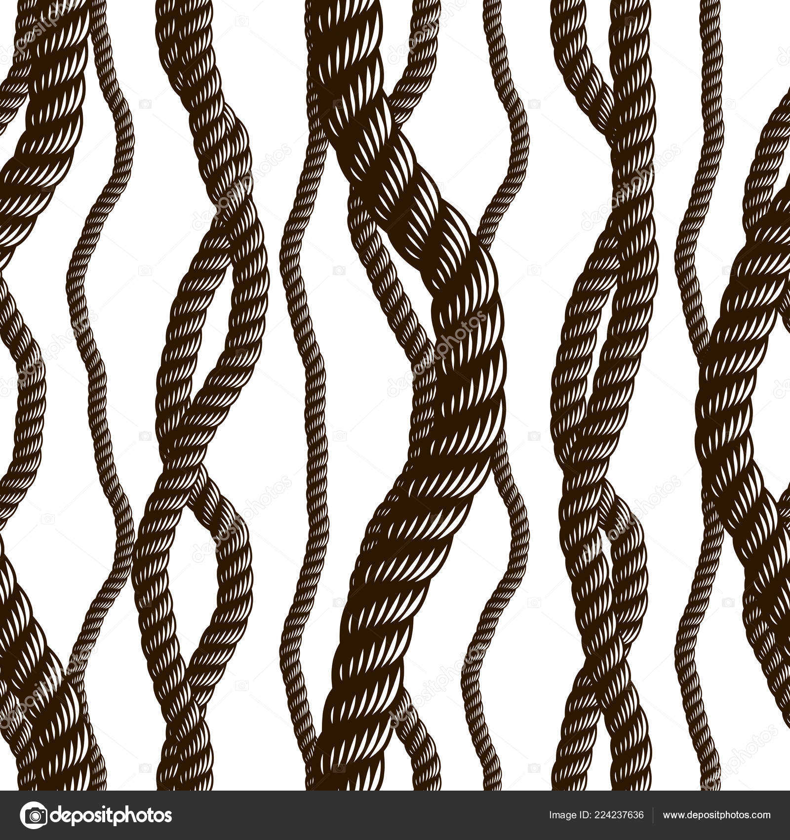 Rope Seamless Pattern Trendy Vector Wallpaper Background - Monochrome , HD Wallpaper & Backgrounds