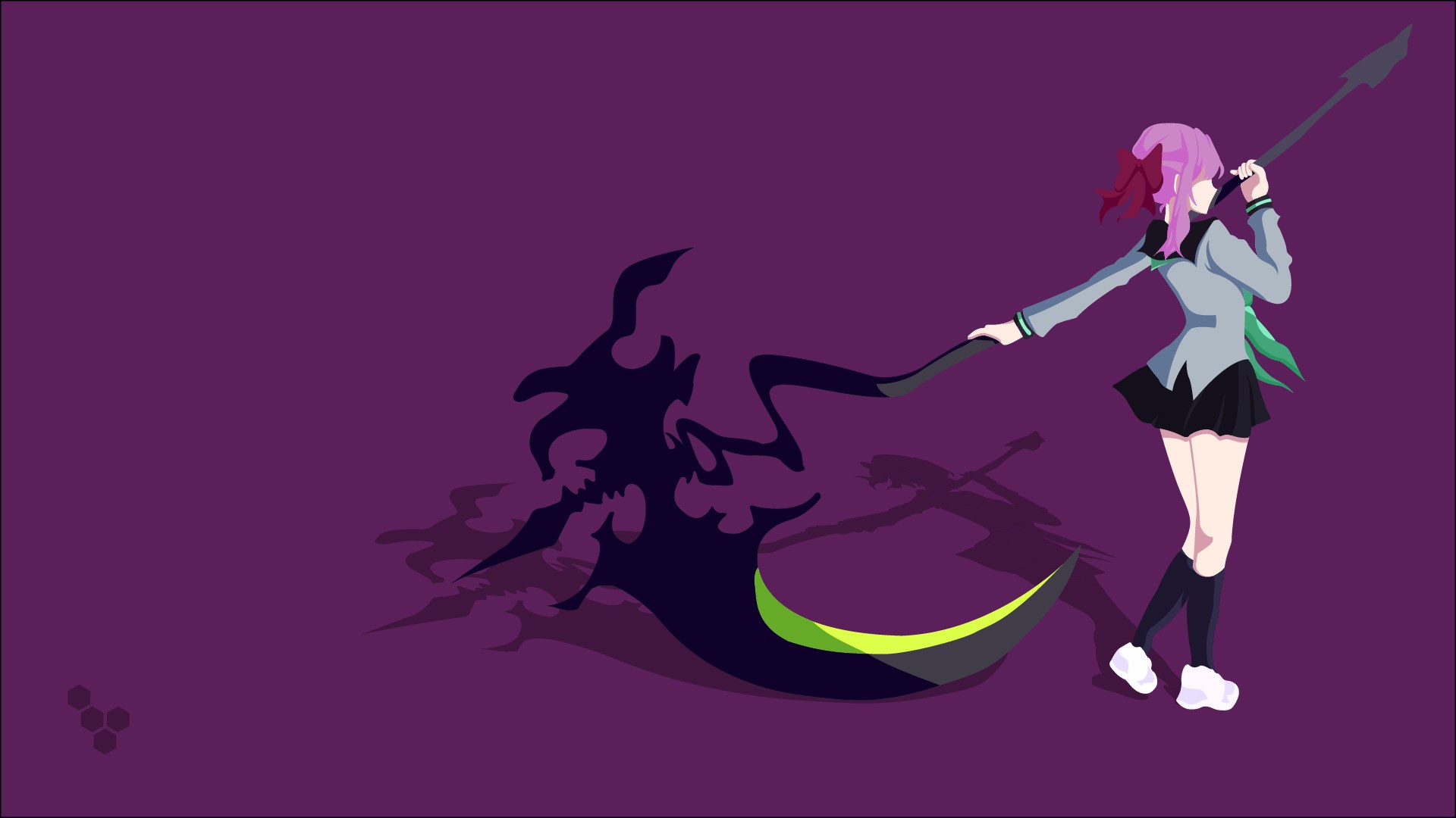 Hiiragi Shinoa Scythe Vectors Vector Art Simple Background - Hd Girls Scythe Anime , HD Wallpaper & Backgrounds