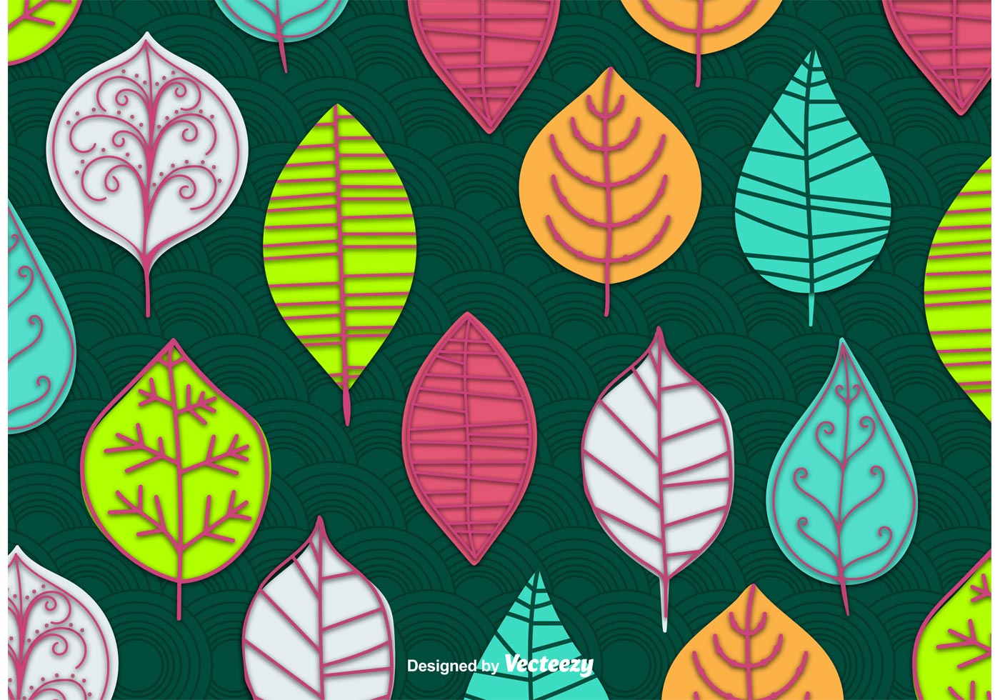 Wallpaper Pattern Free Vector Art - Abstract Leaves , HD Wallpaper & Backgrounds