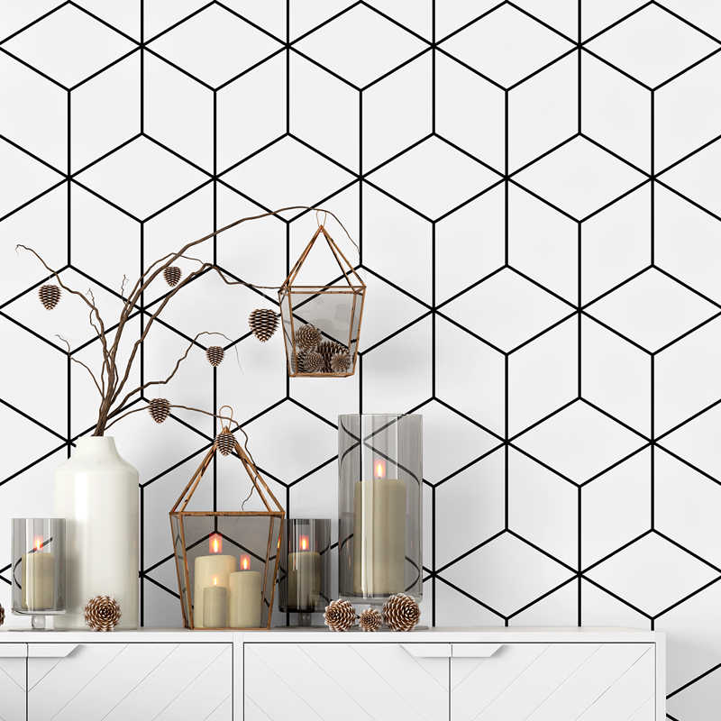 Modern Exfoliation Cube 3d Wallpaper For Living Room - Обои В Скандинавском Стиле Ins Тв , HD Wallpaper & Backgrounds