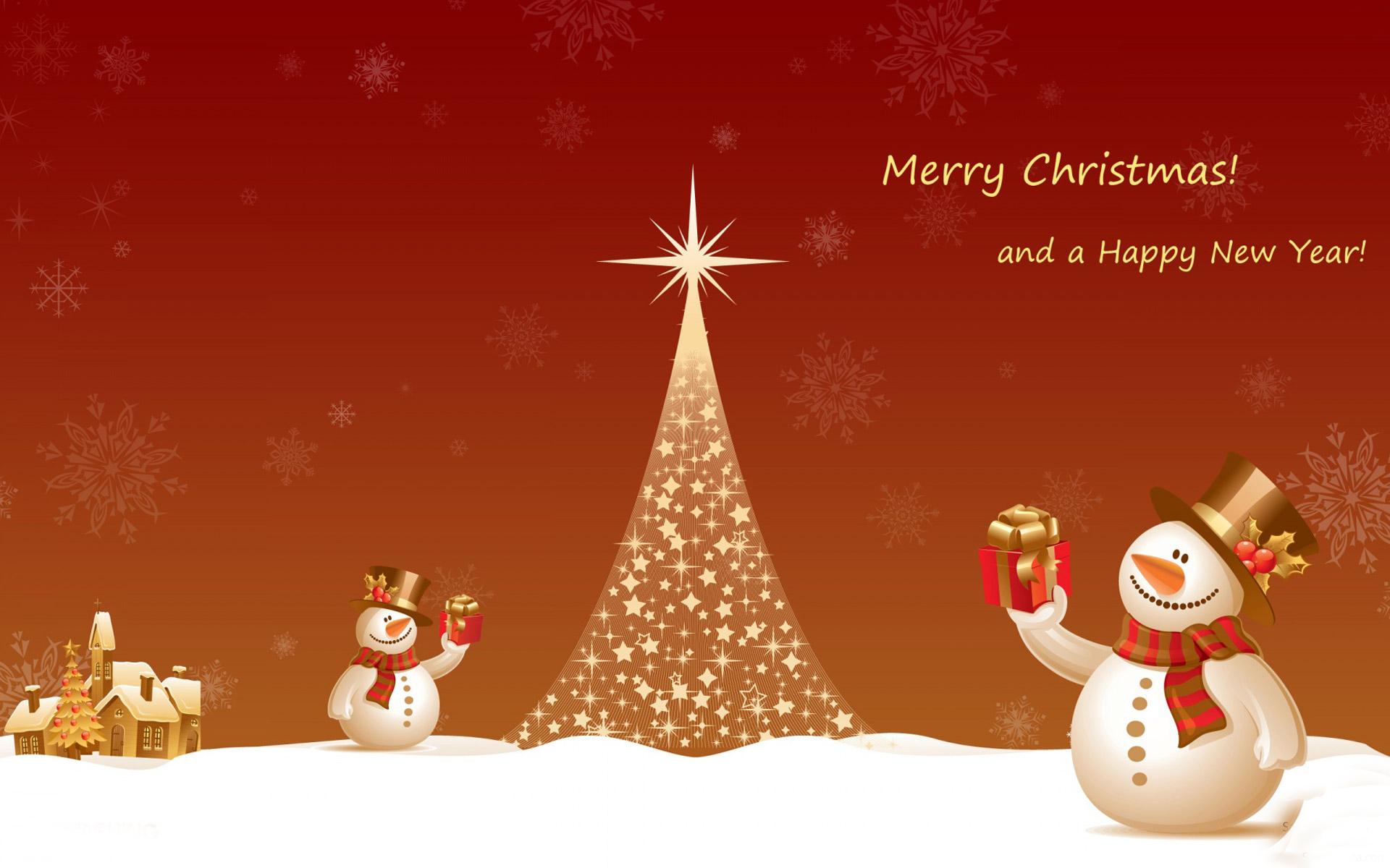 Merry Christmas And Happy New Year Hd Wallpaper - Merry Christmas And Happy New Year Snowman , HD Wallpaper & Backgrounds