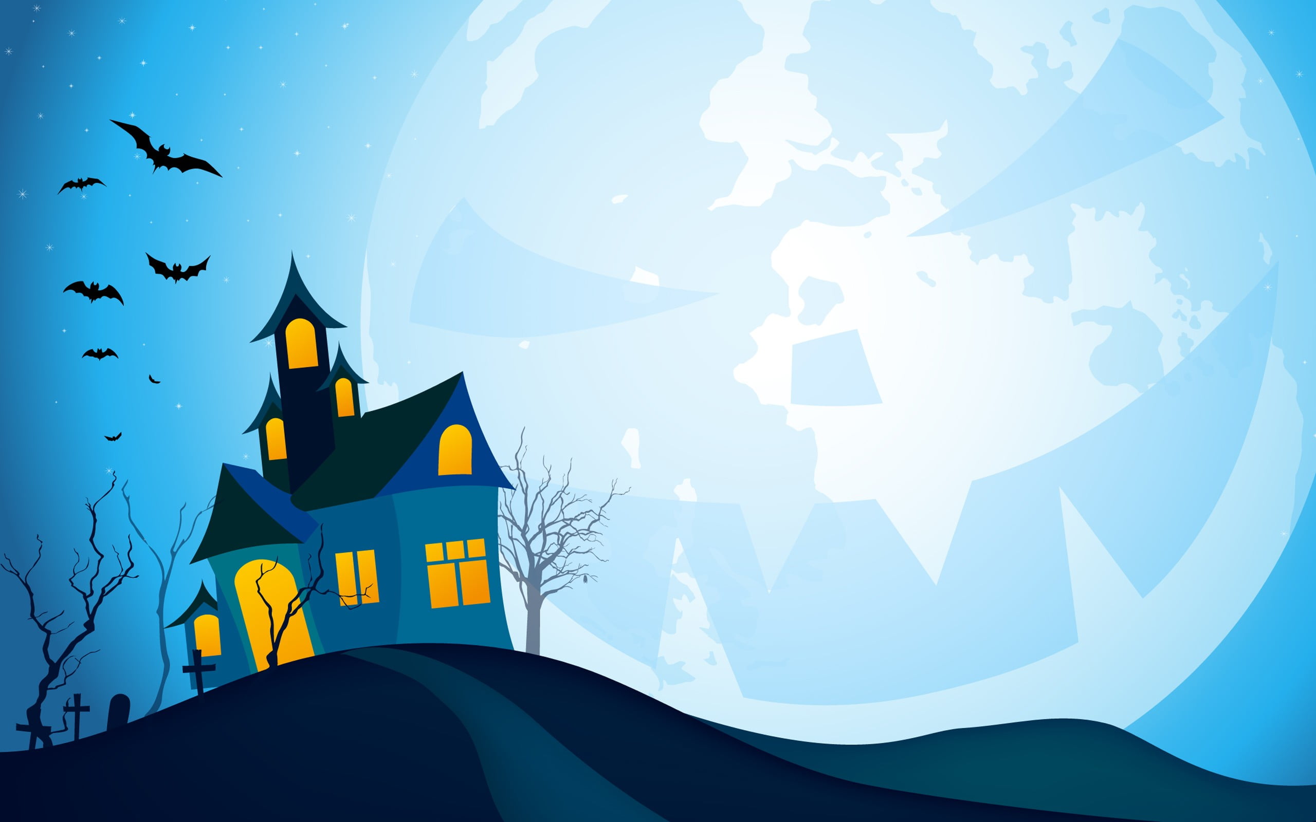 Haunted House Animated Illustration, Halloween, Vector, - Halloween Vector , HD Wallpaper & Backgrounds