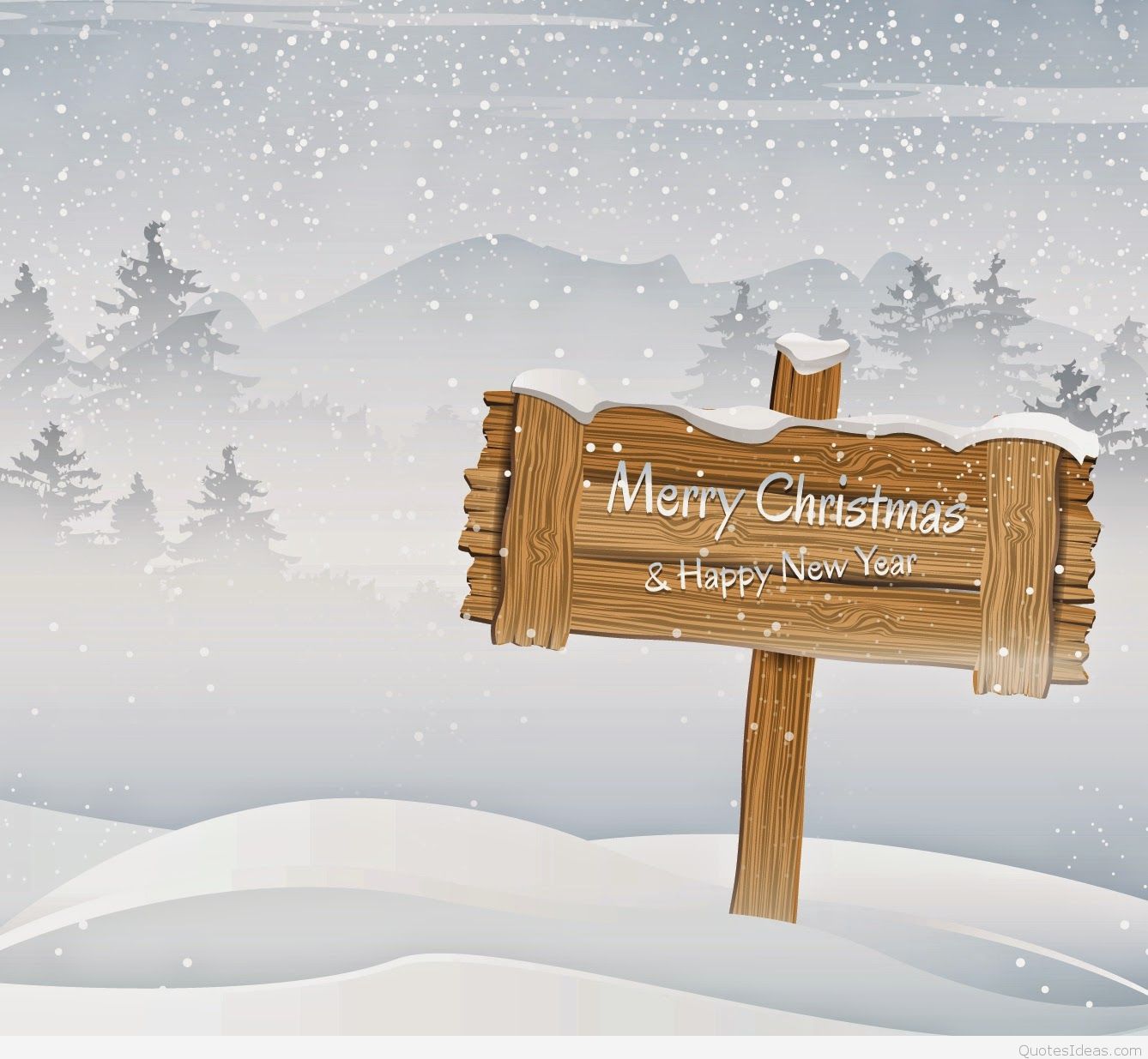 Winter Wallpaper Merry Christmas & Happy New Year - Christmas And New Year , HD Wallpaper & Backgrounds