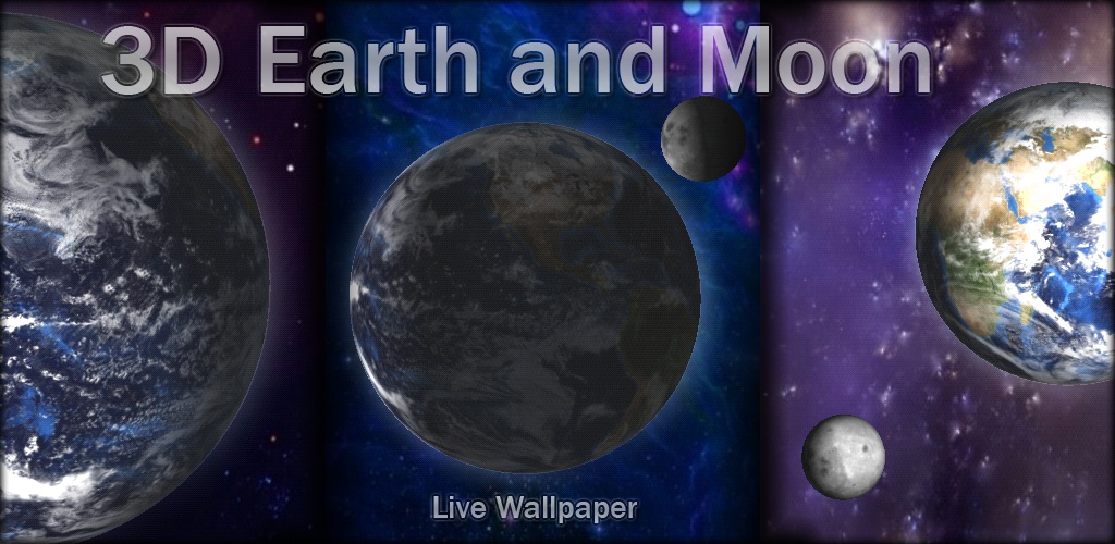 3d Earth And Moon Live Wp - Earth , HD Wallpaper & Backgrounds