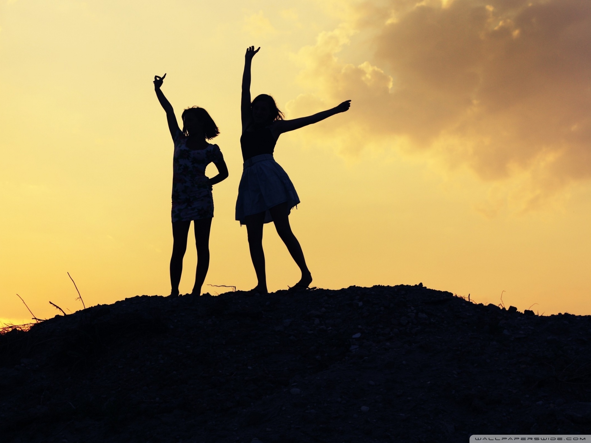 Girl Best Friend Silhouette , HD Wallpaper & Backgrounds