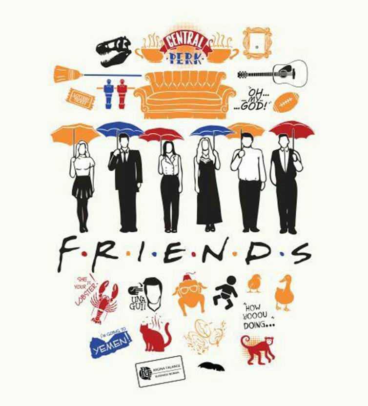 Poster Wallpaper - Friends Tv Show Drawing , HD Wallpaper & Backgrounds