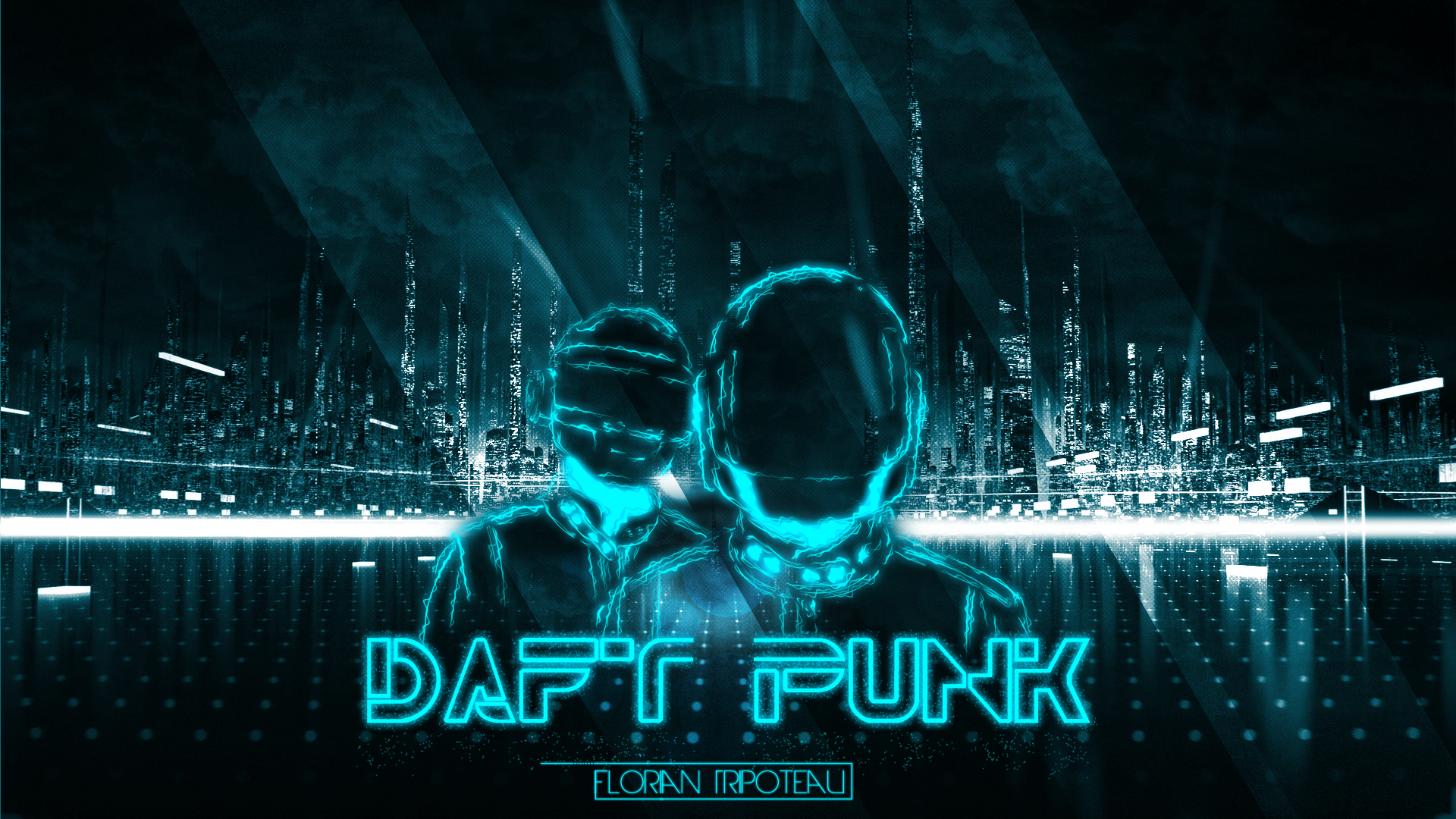 Daft Punk Tron Theme Wallpaper - Daft Punk Background Tron , HD Wallpaper & Backgrounds