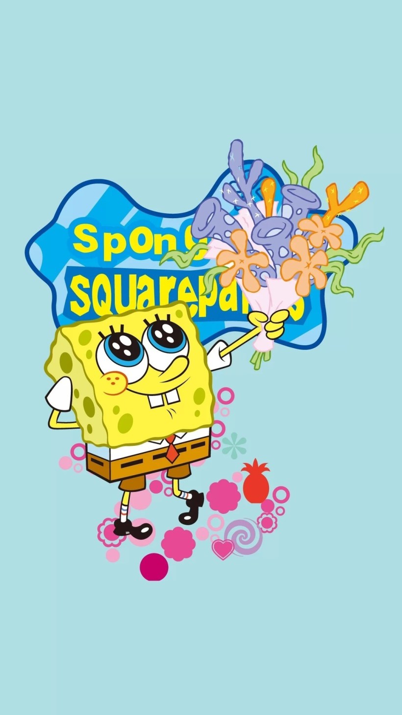 Gambar Spongebob Lucu Buat Wallpaper Spongebob With A Flower