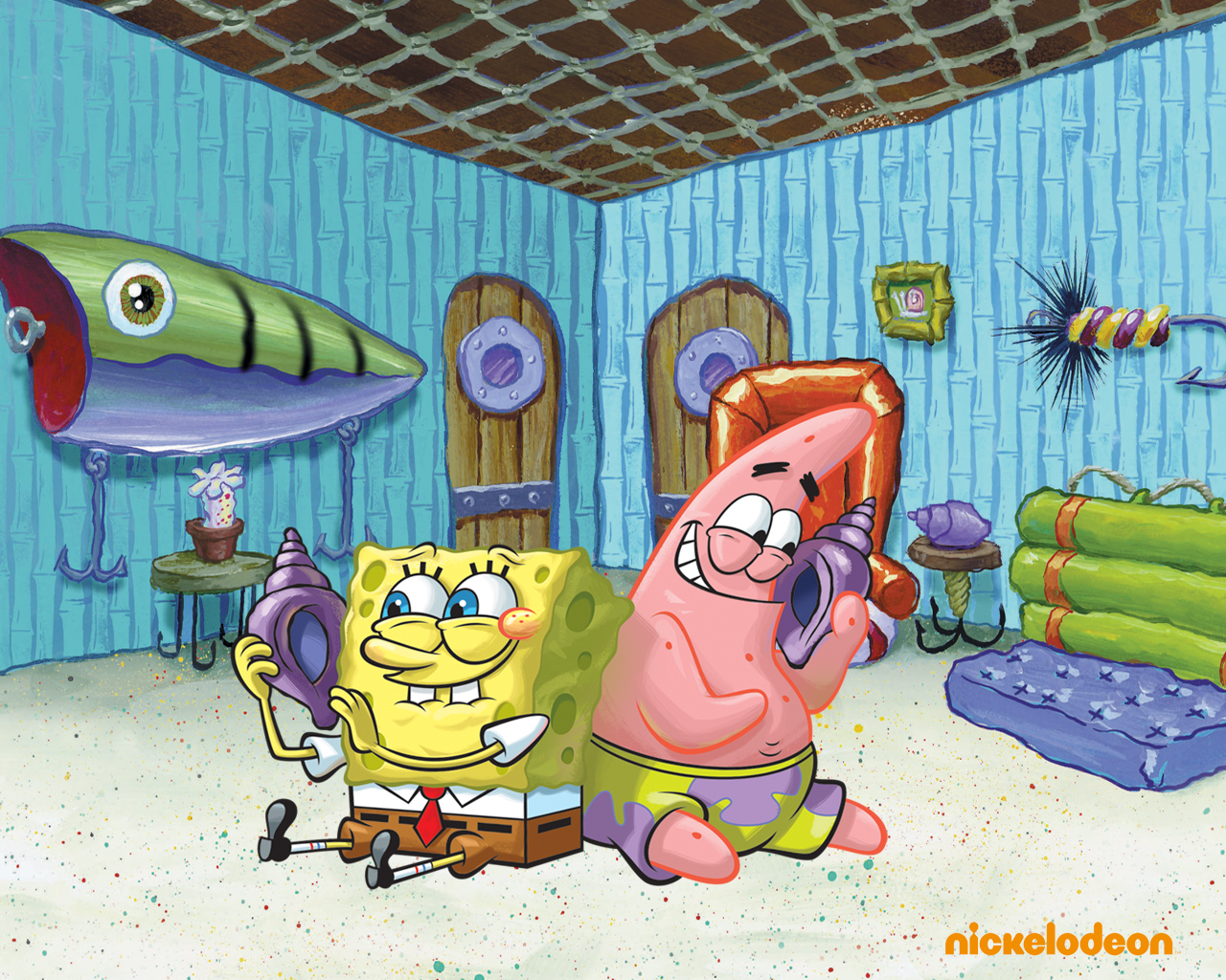 Spongebob & Patrick - Spongebob And Patrick On The Phone , HD Wallpaper & Backgrounds