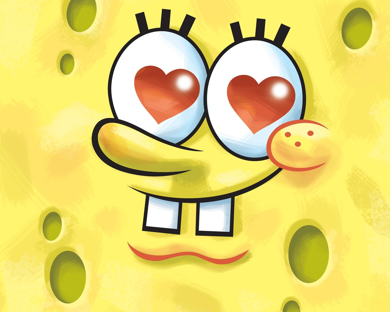 Spongebob Heart Eyes, - Spongebob Patrick Funny Face , HD Wallpaper & Backgrounds