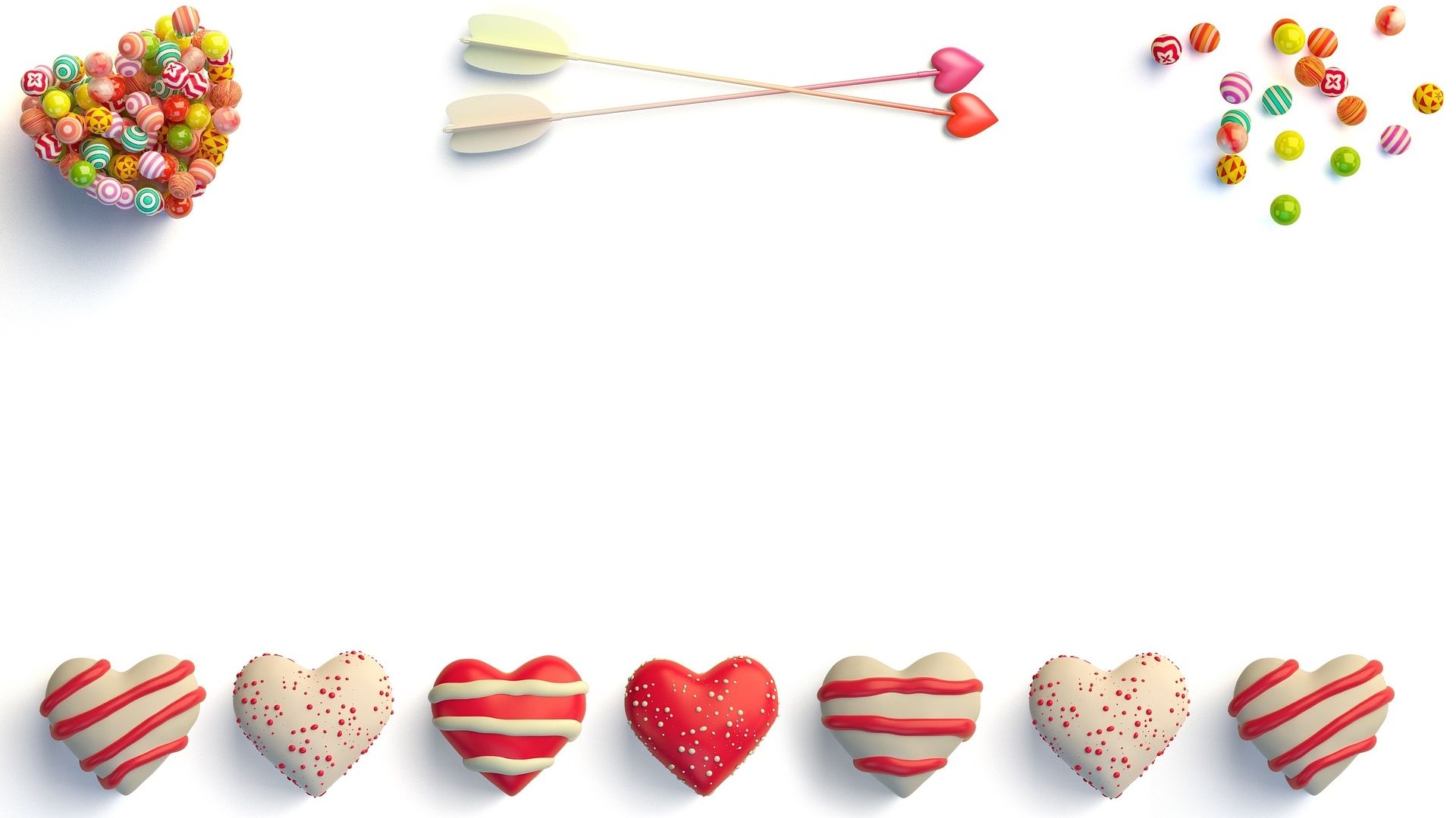 Hearts Sweets White Background - Friends Happy Valentines Day , HD Wallpaper & Backgrounds
