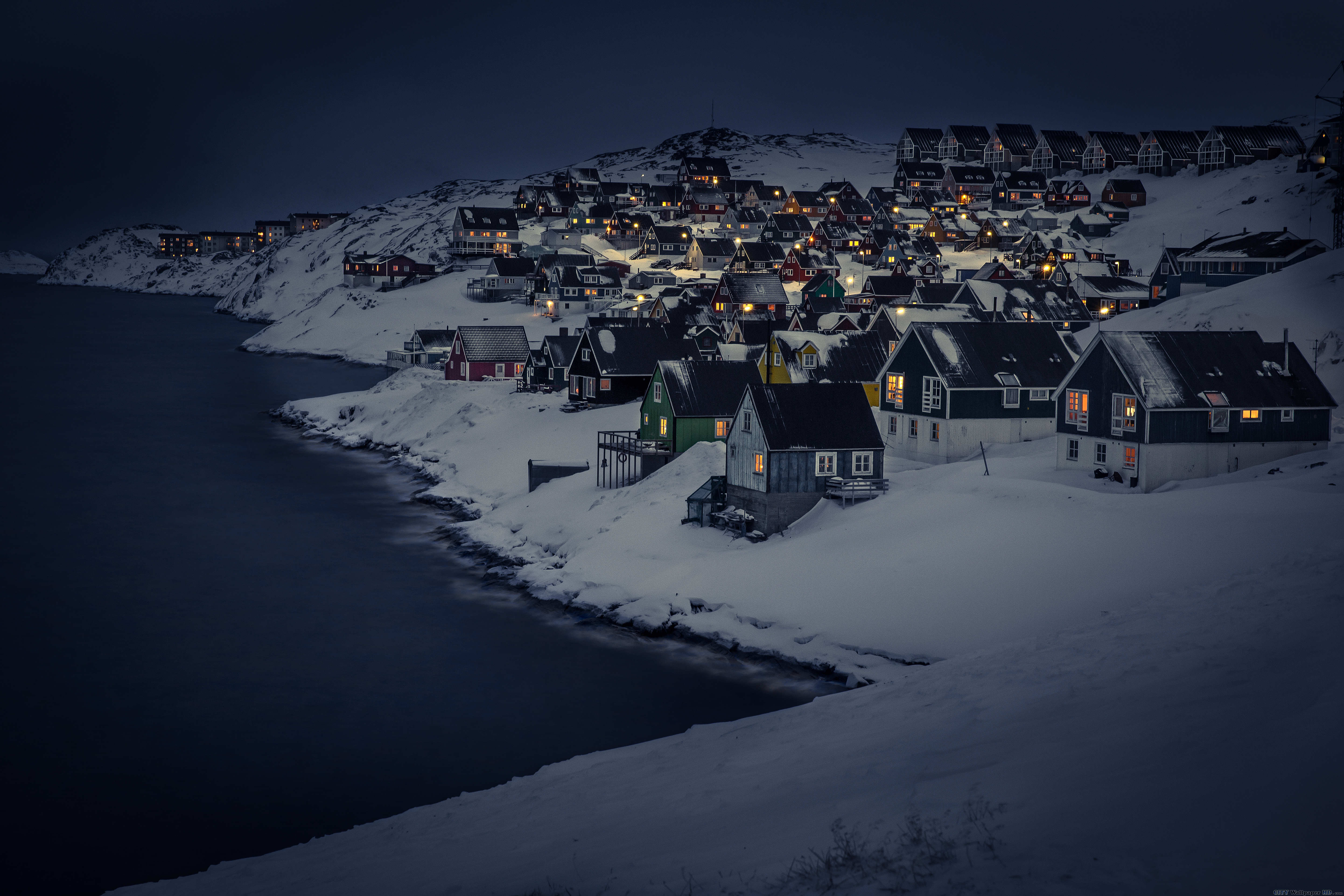 Greenland Hd Wallpaper - Nuuk Winter , HD Wallpaper & Backgrounds