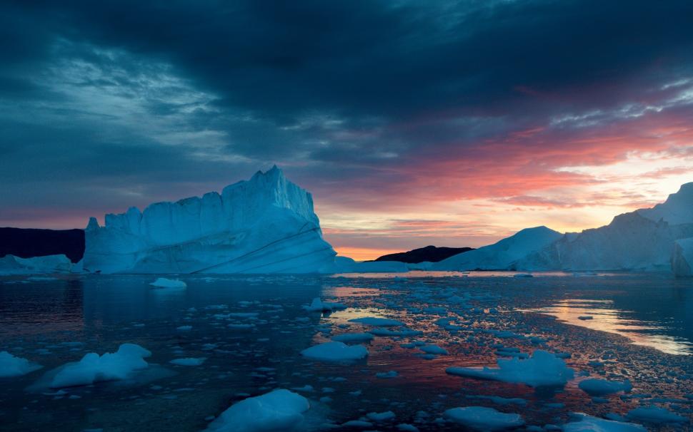 Greenland, Snow, Ice, Sunset, Sea Wallpaper - 4k Greenland , HD Wallpaper & Backgrounds