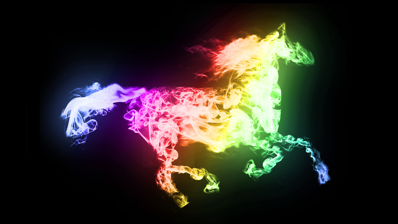 Best Fire Horse Wallpaper - Neon Horse , HD Wallpaper & Backgrounds