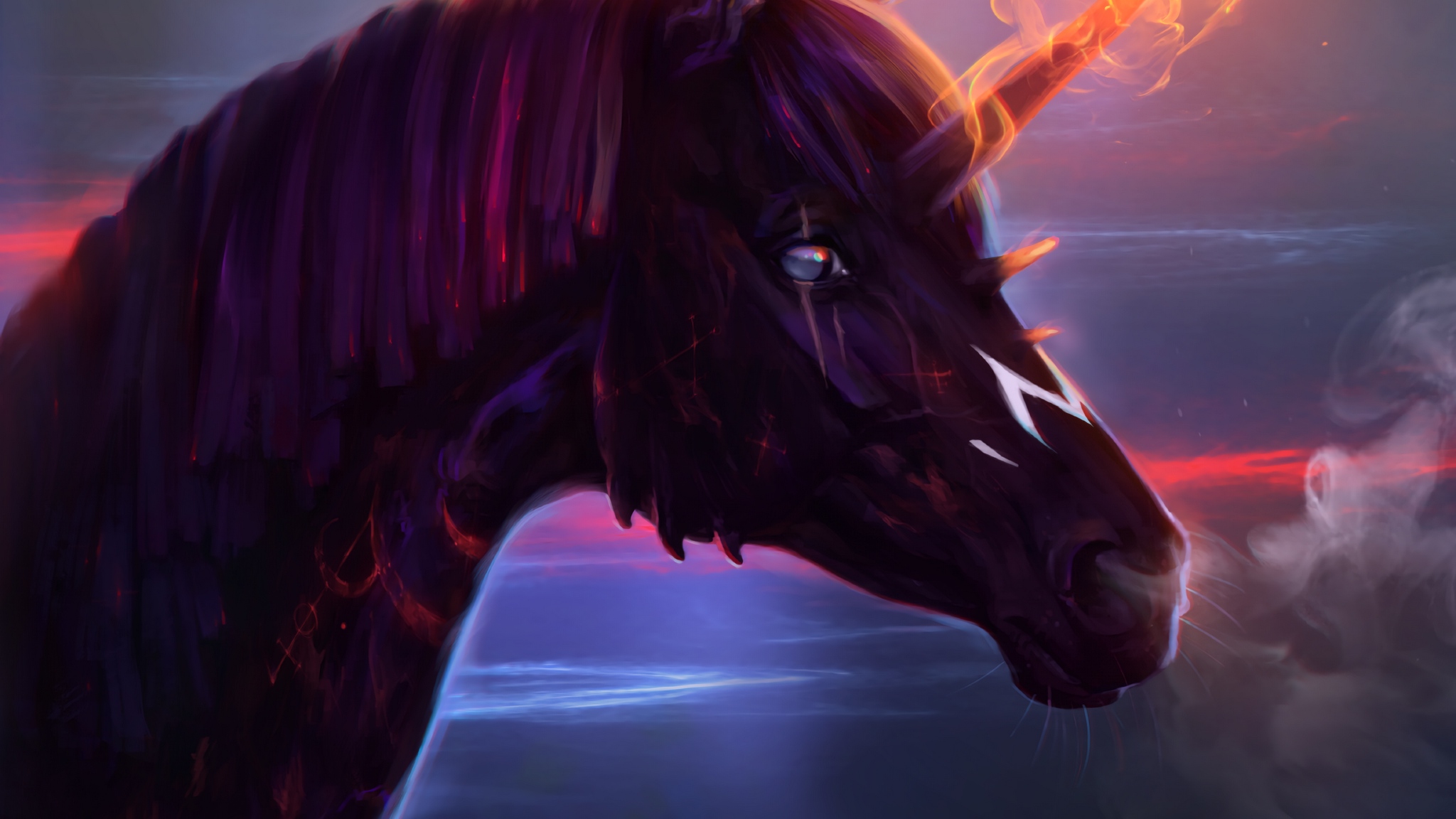 Wallpaper Unicorn, Horse, Art, Fire - Magic Horse Wallpaper For Iphone , HD Wallpaper & Backgrounds