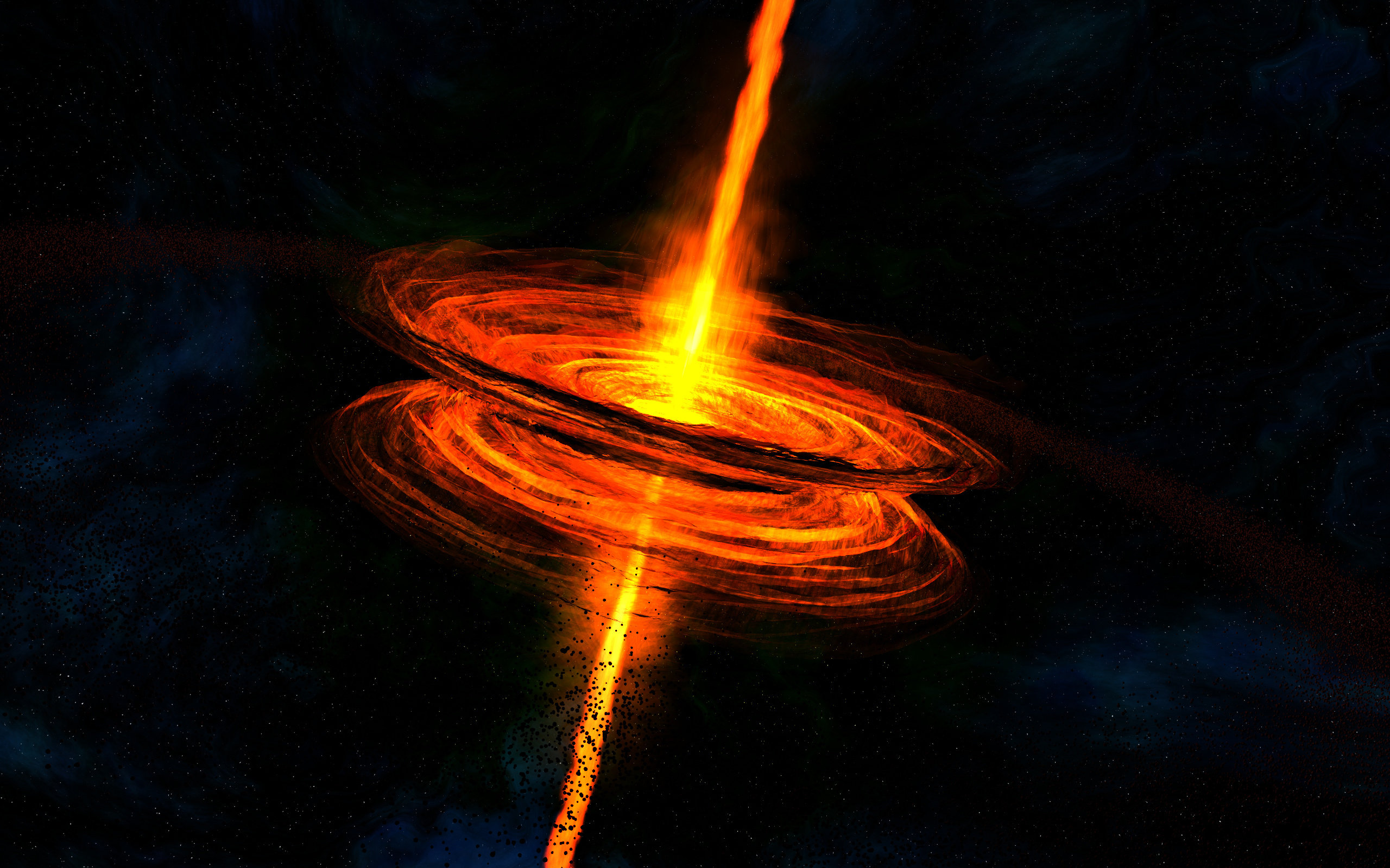Black Hole, Destruction, Red, Yellow, Fire Desktop - Le Quasar , HD Wallpaper & Backgrounds