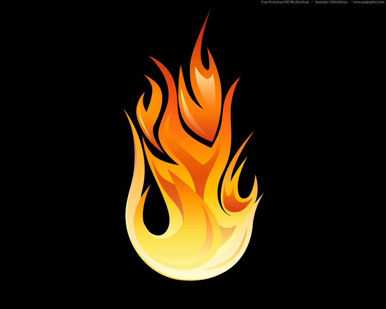 Black Fire Flames Wallpaper - Clipart Flame With Black Background , HD Wallpaper & Backgrounds