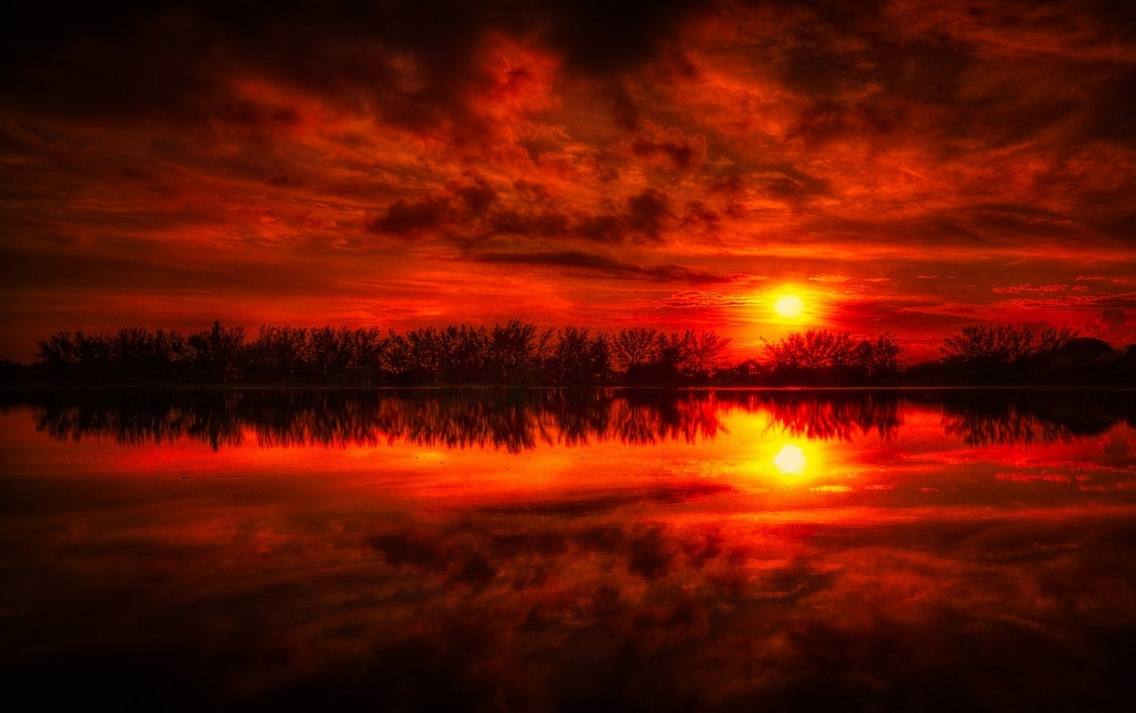 Fire Red Sunset , HD Wallpaper & Backgrounds