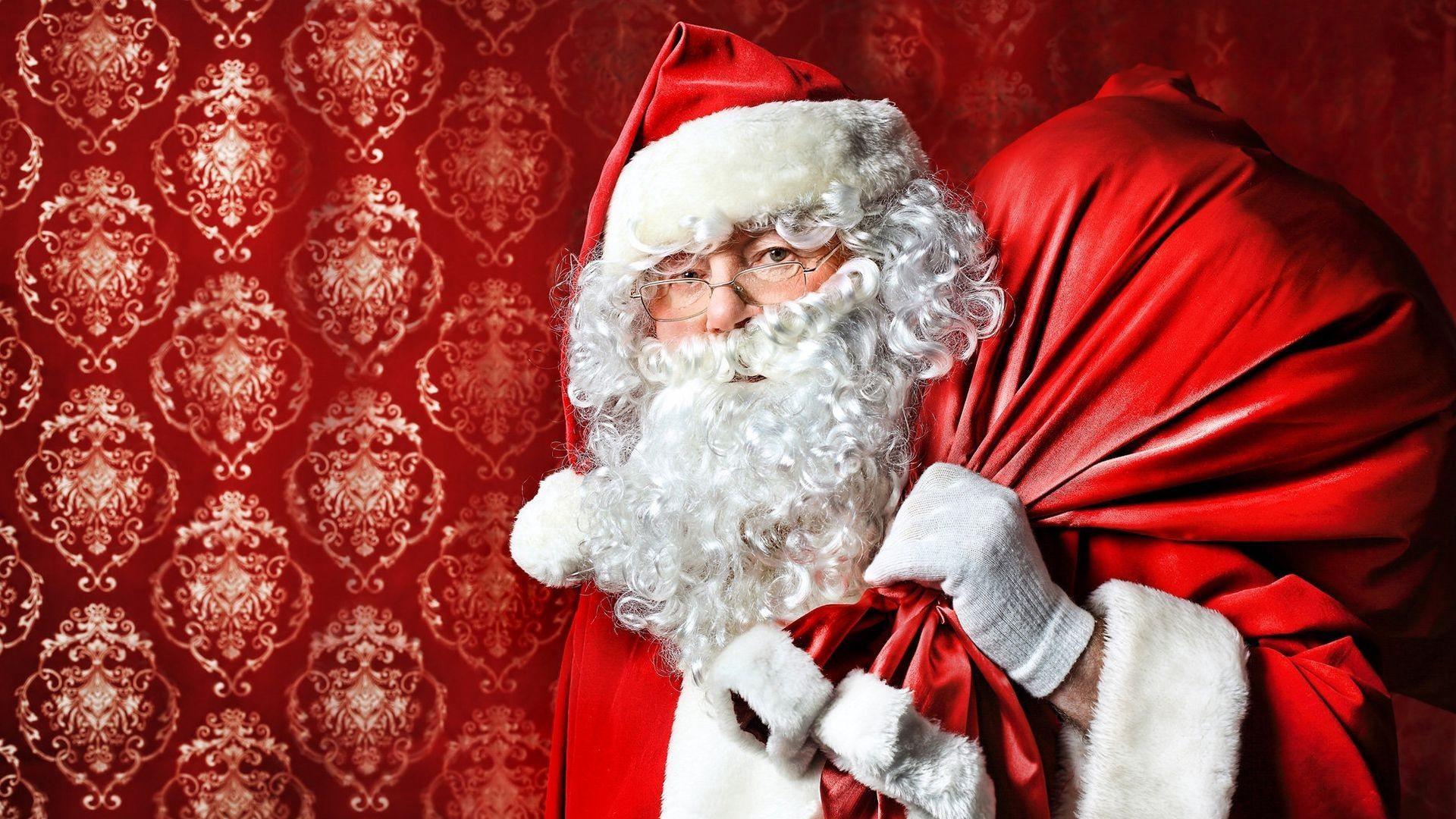 Download Wallpaper Santa Claus, Bag, Christmas, Gifts - Christmas Wallpaper Santa Claus , HD Wallpaper & Backgrounds